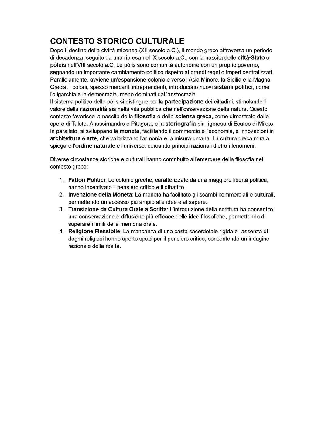 la nascita della filosofia e i filosofi presocratici