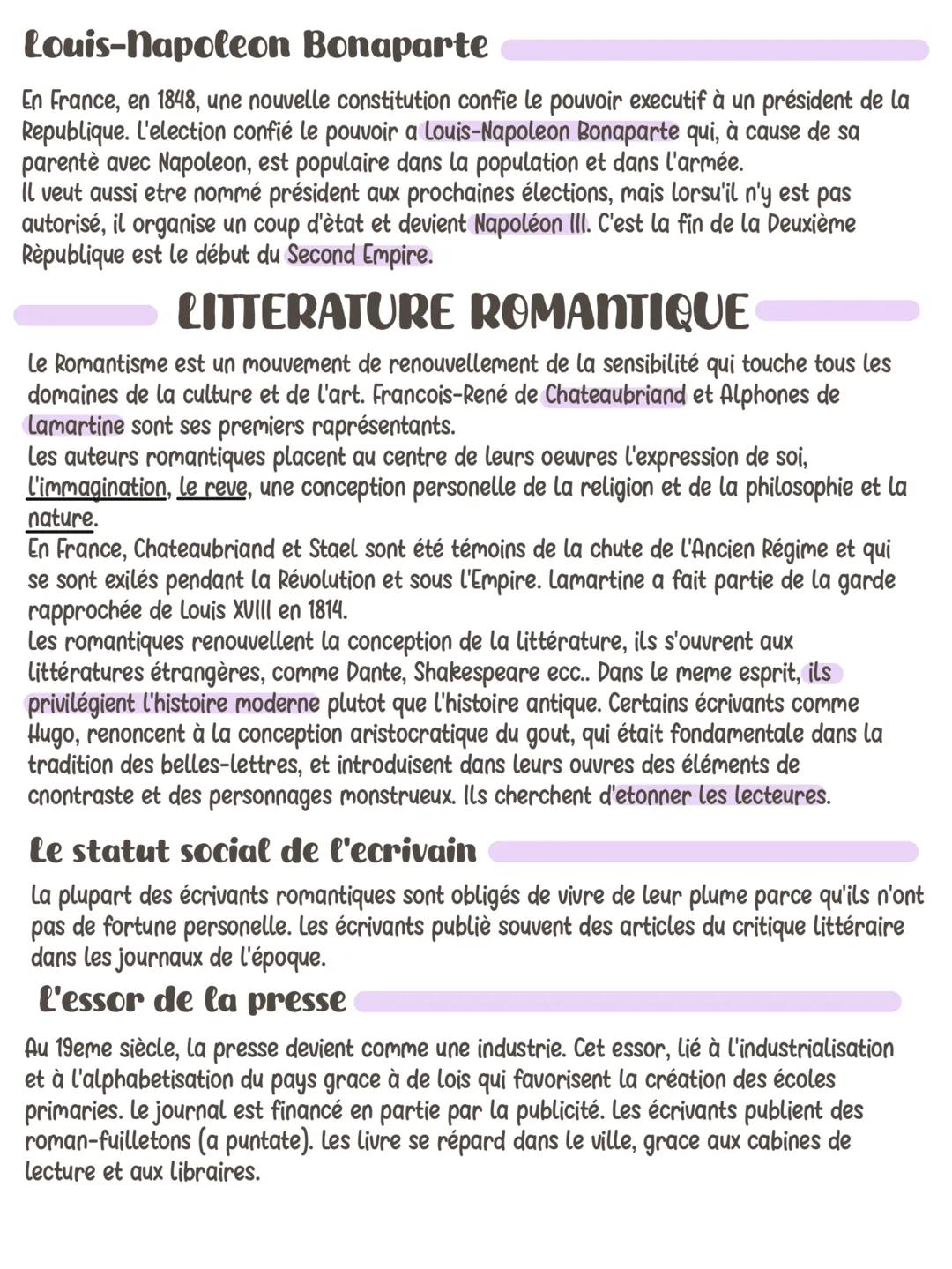Le Romantisme
Le Romantisme est un mouvement artistique qui s'impose en France
durant la première moitié du 19ème siècle, entre 1800 et 1850