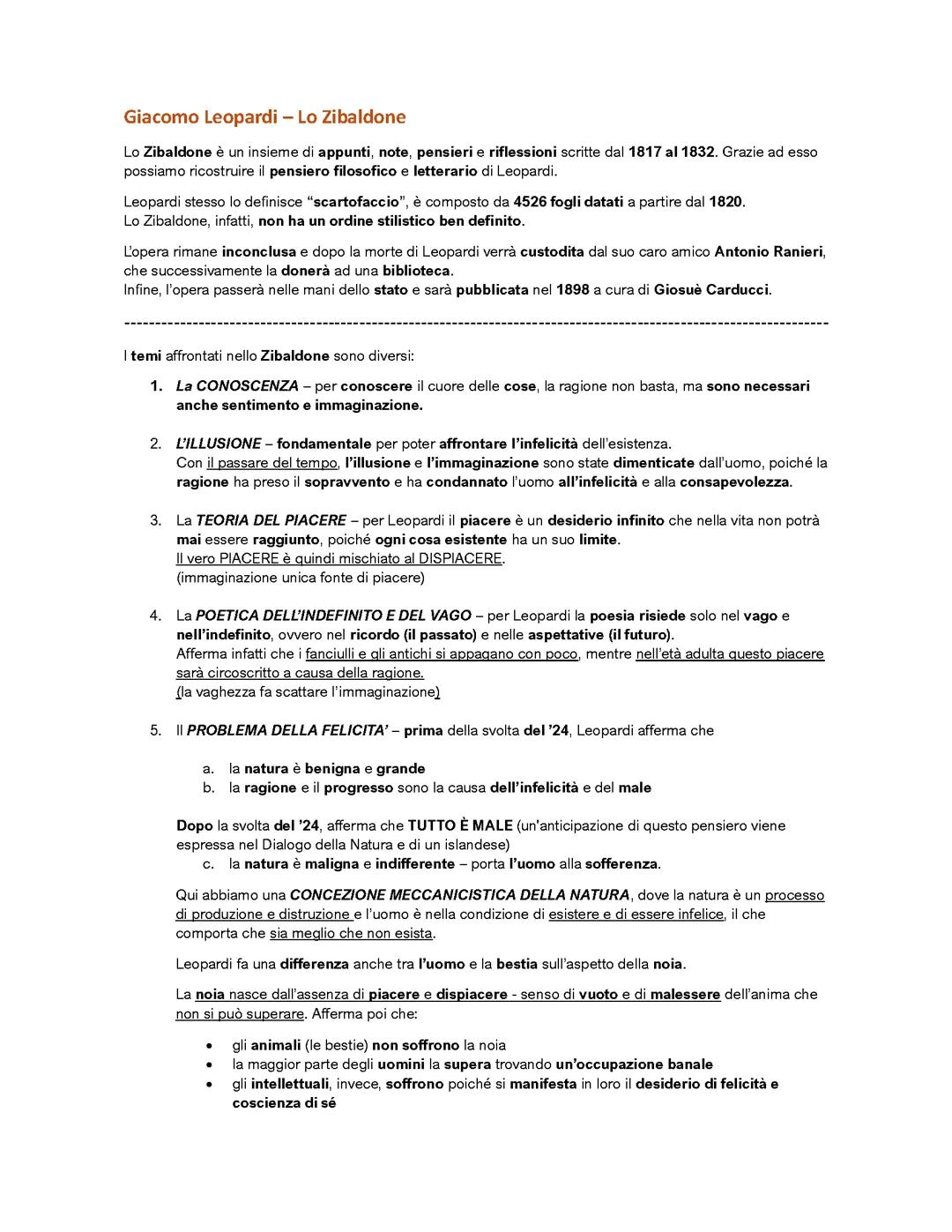 Giacomo Leopardi Opere