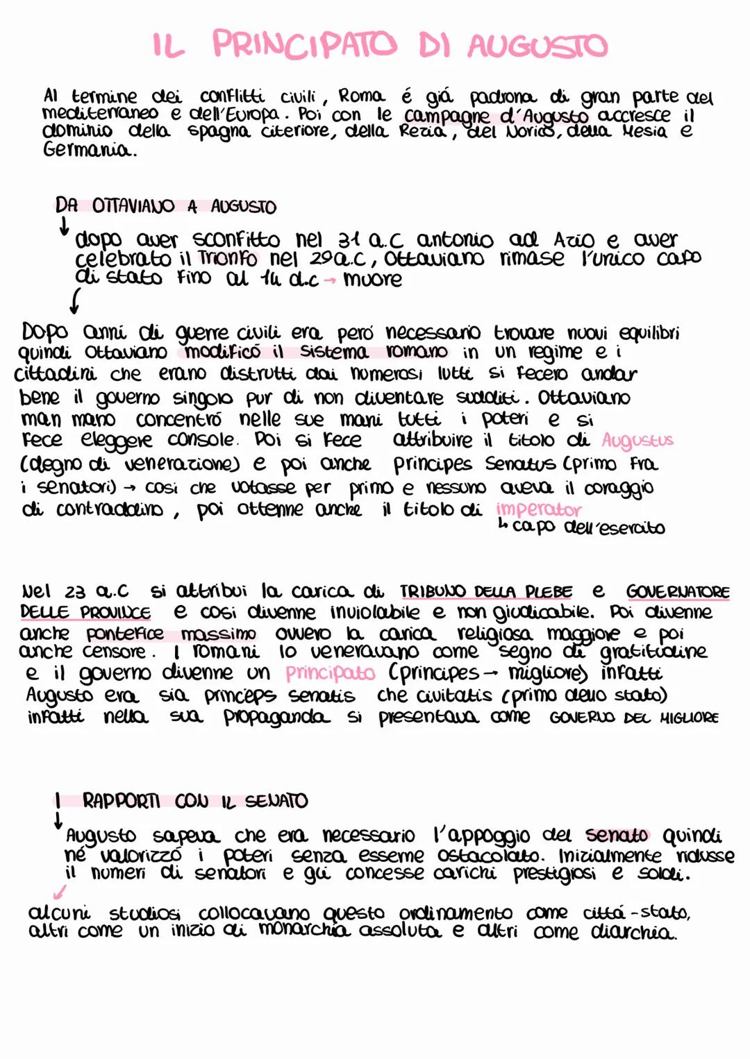 IL PRINCIPATO DI AUGUSTO
Al termine dei conflitti civili, Roma é giá padrona di gran parte del
mediterraneo e dell'Europa. Poi con le campag