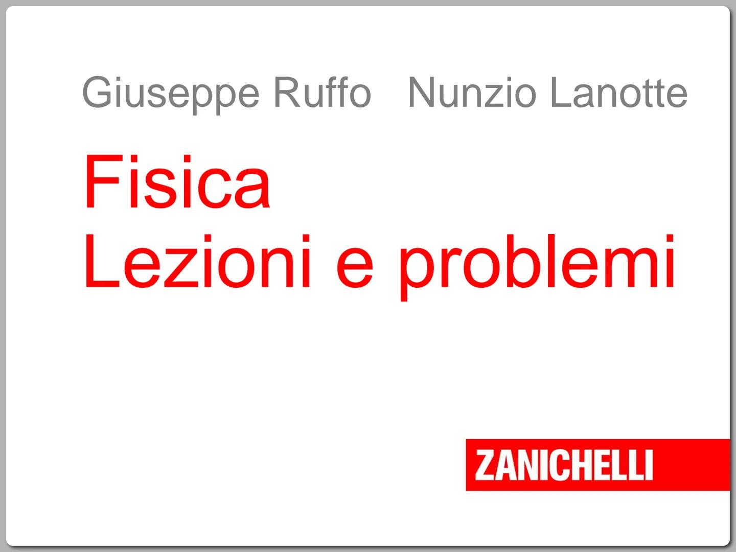 Giuseppe Ruffo Nunzio Lanotte
Fisica
Lezioni e problemi
ZANICHELLI # Unità 6 - Il moto rettilineo
1. Lo studio del moto
2. La velocità
3.