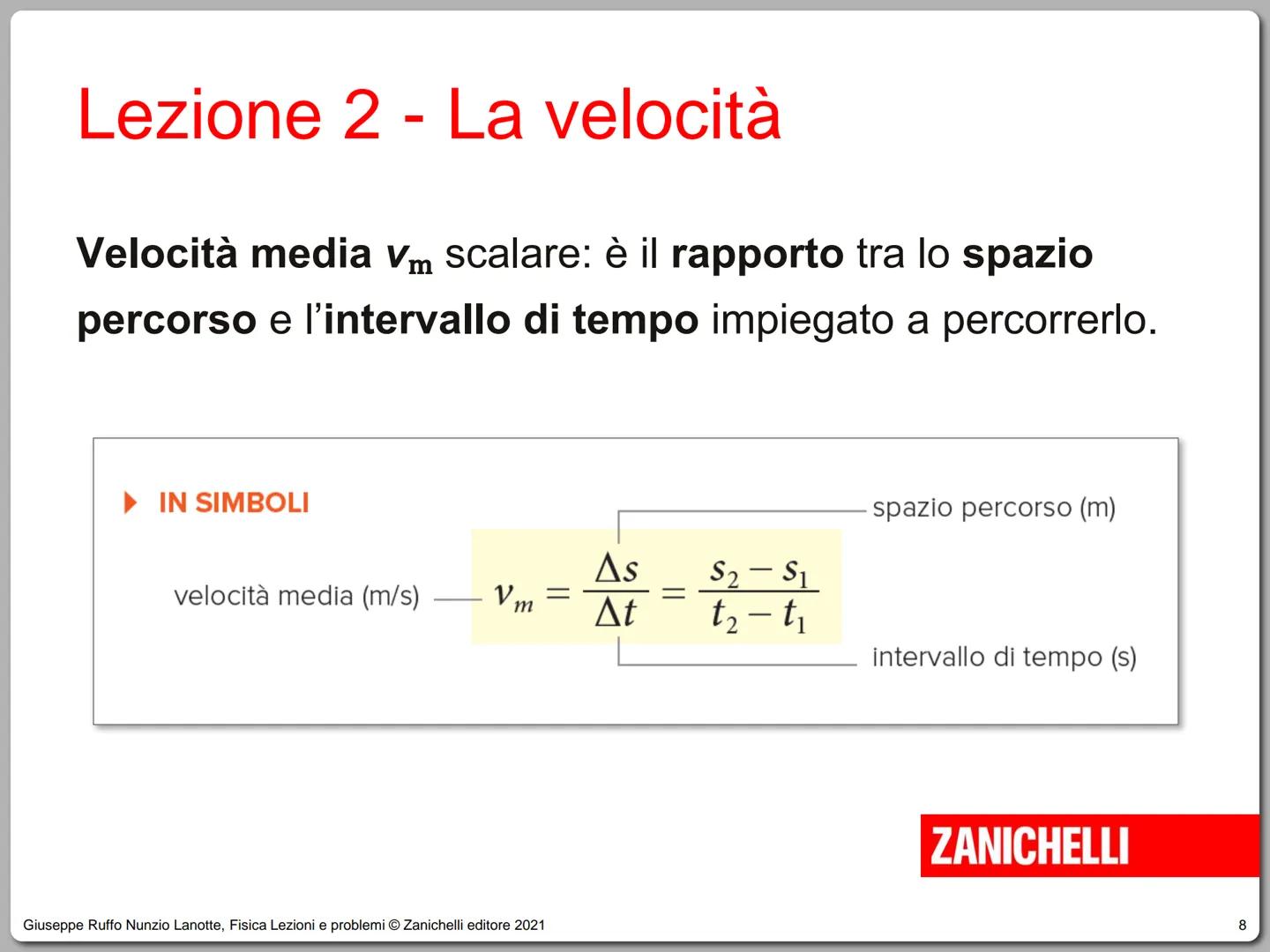 Giuseppe Ruffo Nunzio Lanotte
Fisica
Lezioni e problemi
ZANICHELLI # Unità 6 - Il moto rettilineo
1. Lo studio del moto
2. La velocità
3.