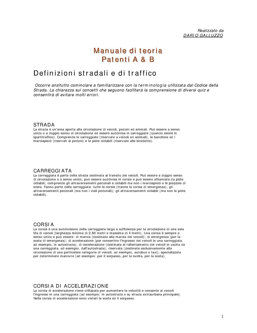 Manuale di teoria patente A e B