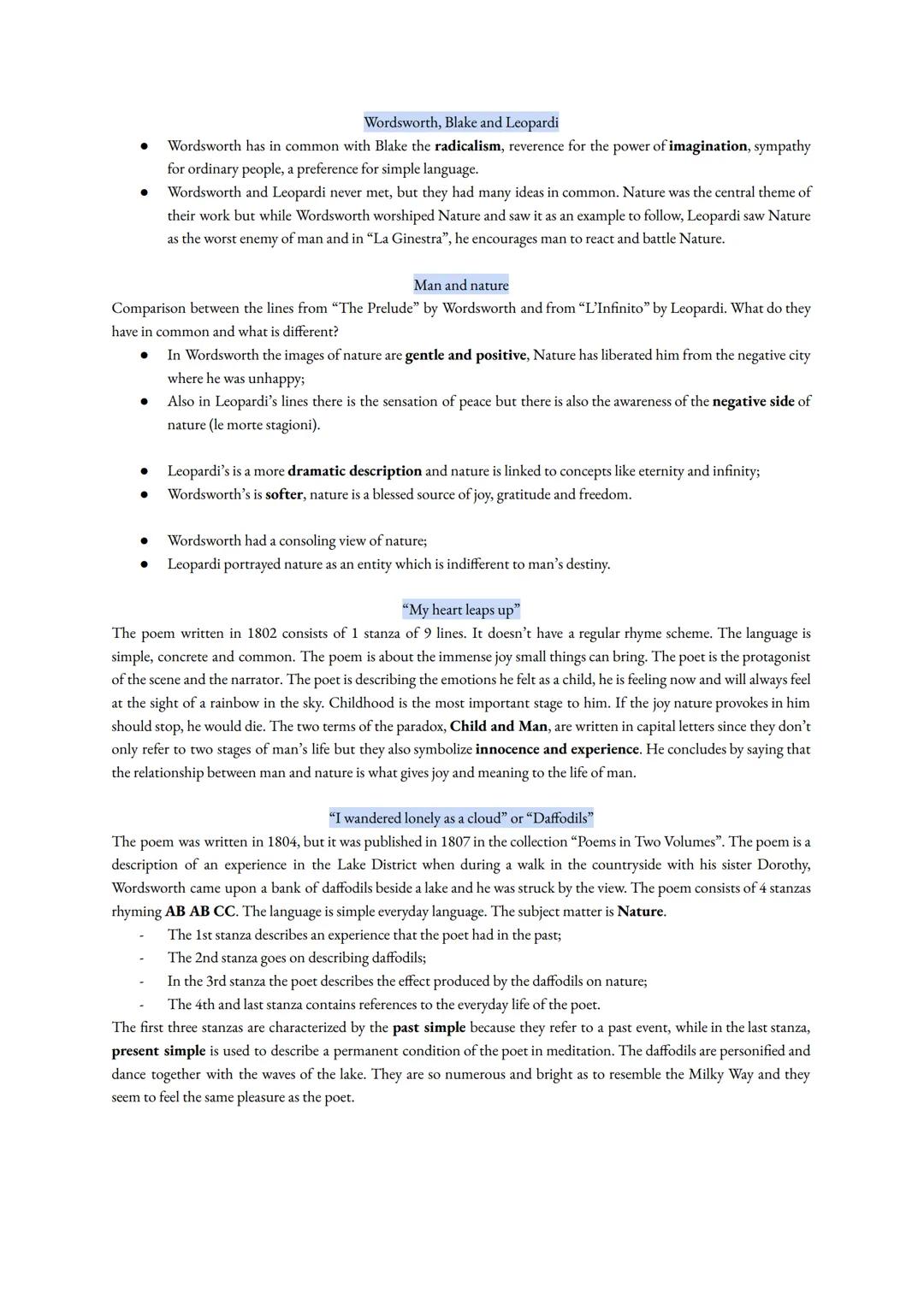 William Wordsworth
Wordsworth was born in Cumberland in 1770. After graduating in Cambridge, he visited France where he supported
the democ