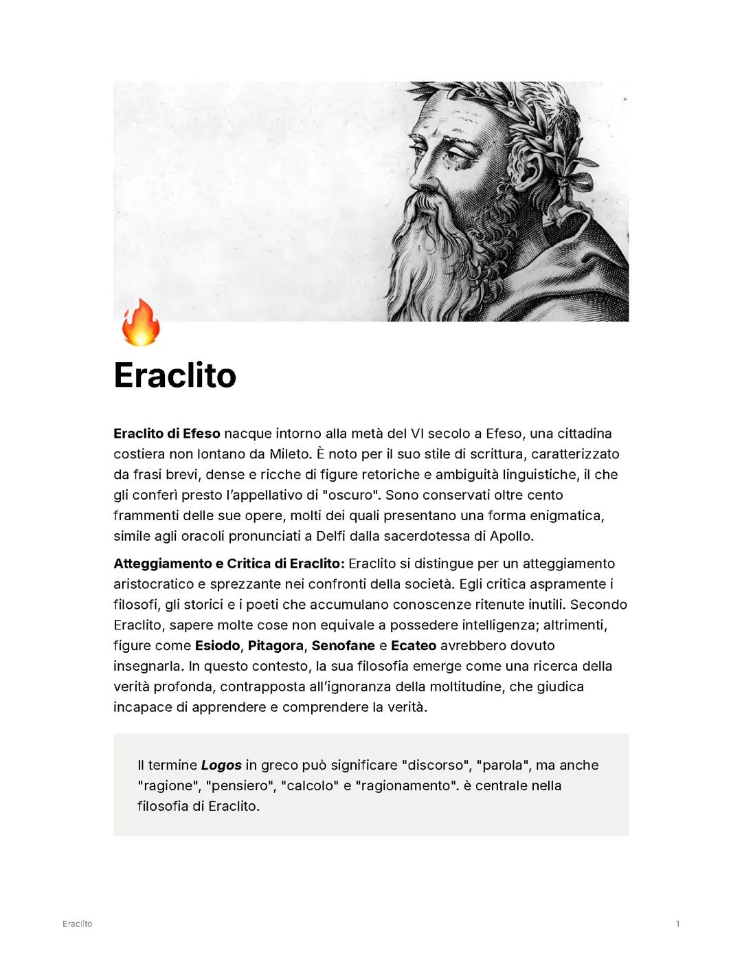 Eraclito, filosofo greco