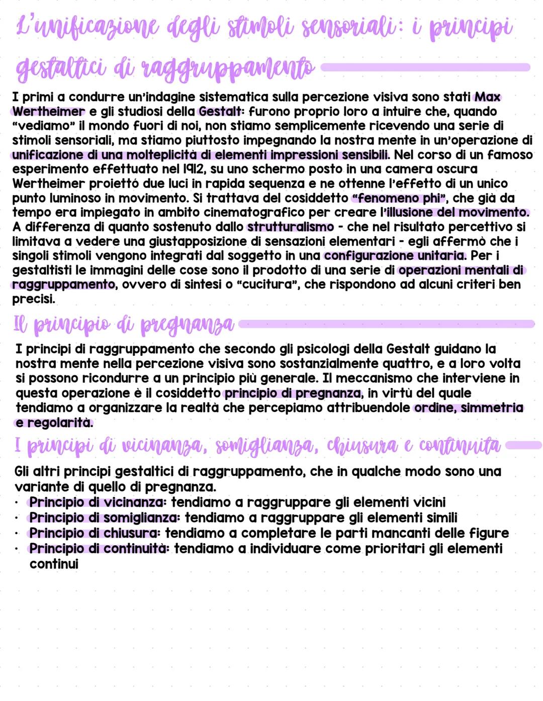 โข
La pacezione
1 Che cos'e la percezione?
"Mentre una parte di ciรฒ che noi percepiamo viene dagli oggetti che ci stanno
dinanzi,attraverso i