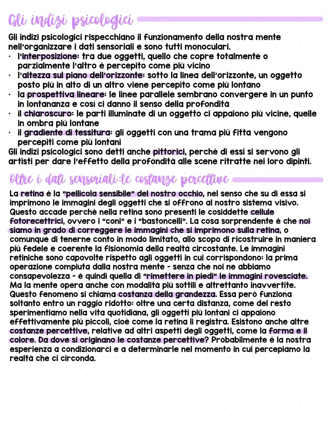 โข
La pacezione
1 Che cos'e la percezione?
"Mentre una parte di ciรฒ che noi percepiamo viene dagli oggetti che ci stanno
dinanzi,attraverso i