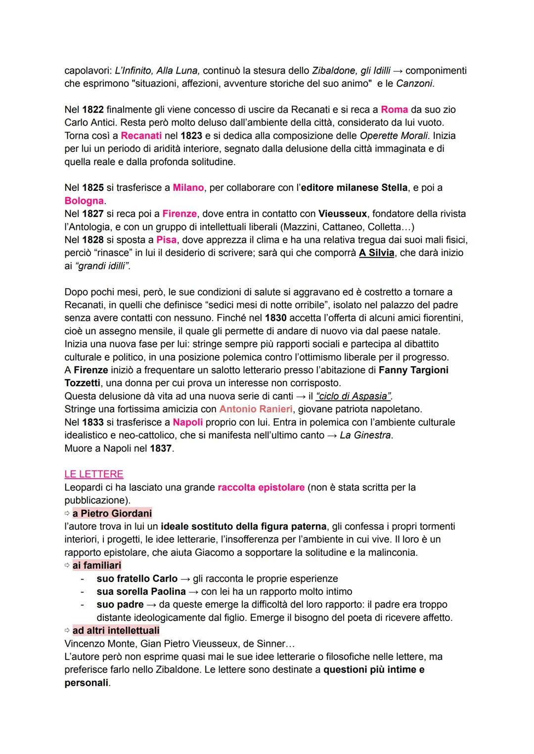 # Giacomo Leopardi
LA VITA
Giacomo Leopardi nacque a Recanati nel 1798, da una famiglia nobile e prestigiosa, ma
che in quel momento si tr