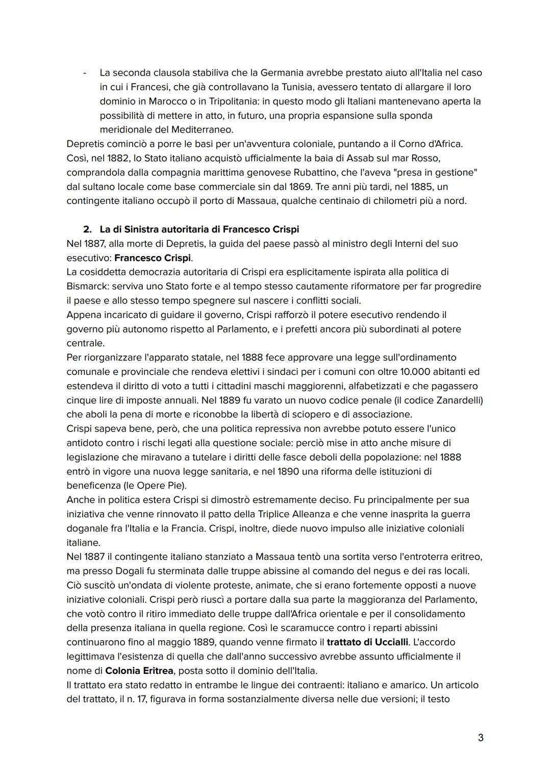 # L'Italia della Sinistra storica e la crisi di fine secolo
1. La Sinistra di Depretis al potere
Dopo aver governato ininterrottamente pe