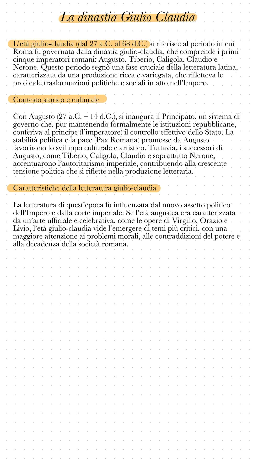 # La dinastia Giulio Claudia
L'età giulio-claudia (dal 27 a.C. al 68 d.C.) si riferisce al periodo in cui
Roma fu governata dalla dinastia
