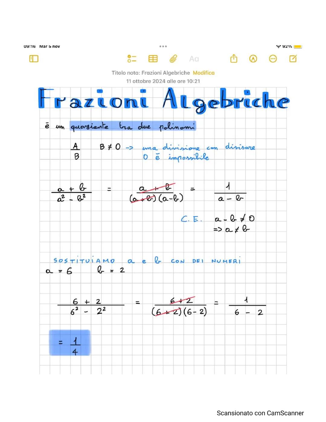 LE FRAZIONI ALGEBRICHE