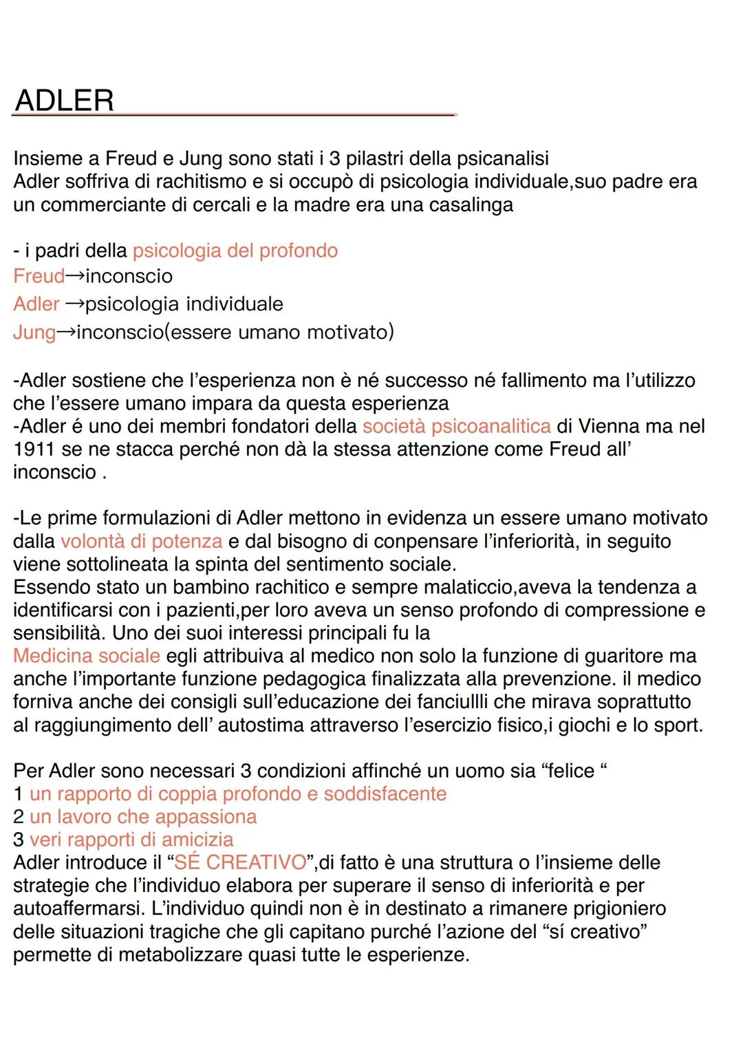 # ADLER
Insieme a Freud e Jung sono stati i 3 pilastri della psicanalisi
Adler soffriva di rachitismo e si occupò di psicologia individuale