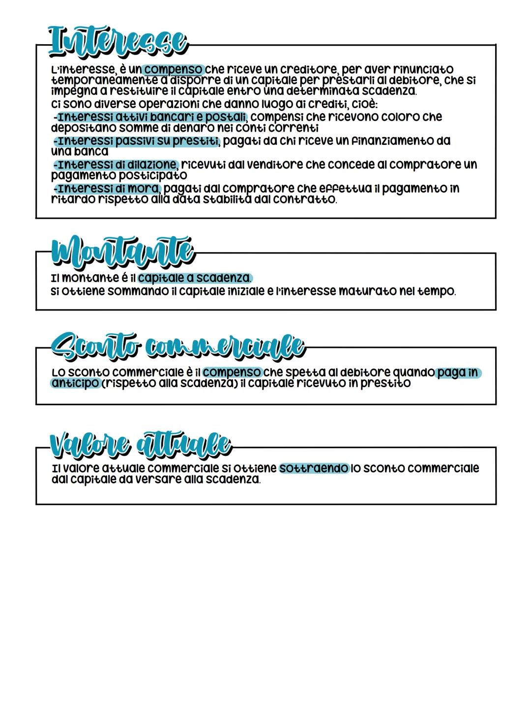 # Interesse
L'interesse, è un compenso che riceve un creditore, per aver rinunciato
temporaneamente a disporre di un capitale per prestarli