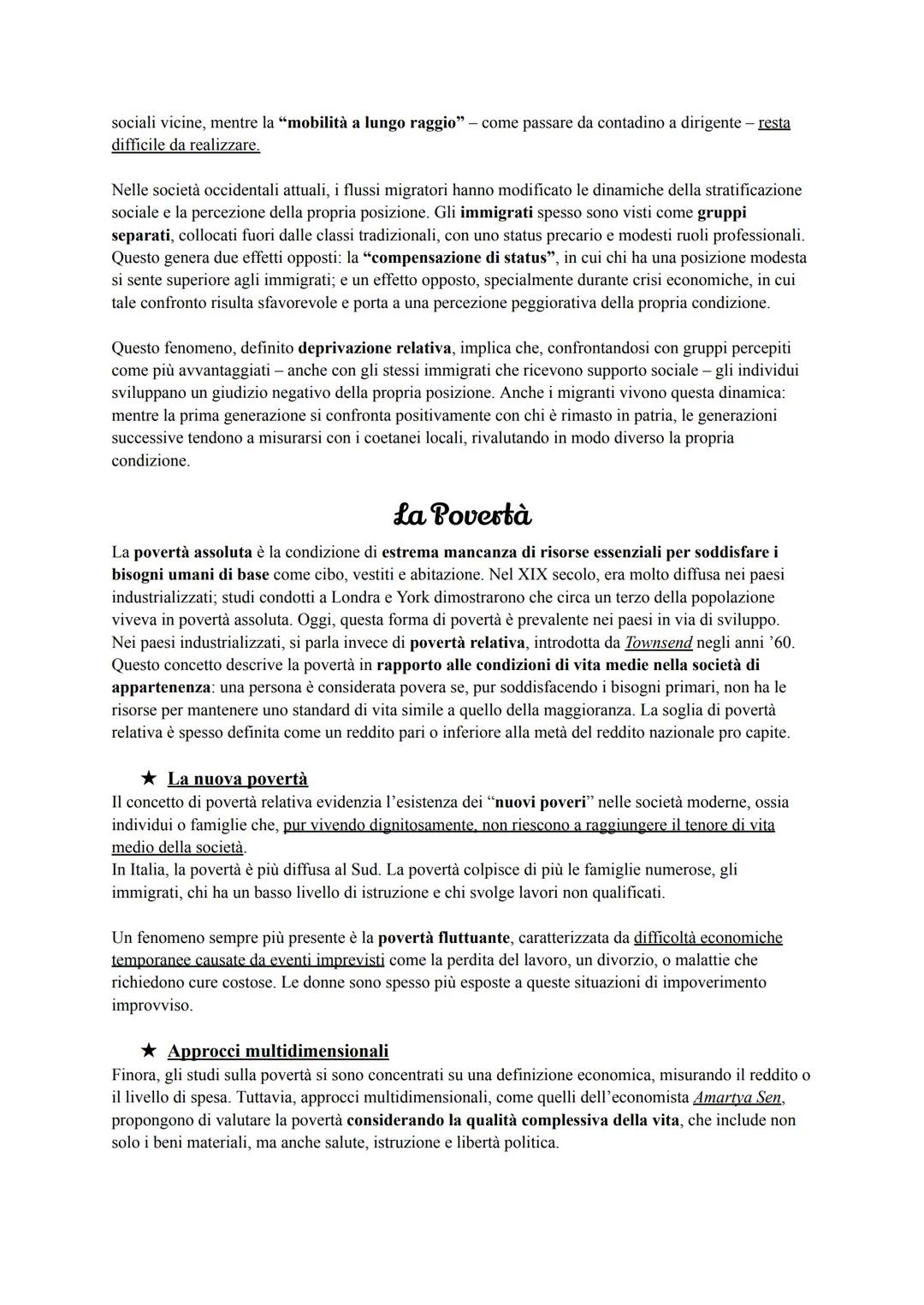 Stratificazione e Disuguaglianze della Società
L'esperienza sociale si configura come un'esperienza di differenze (diverse persone, diversi