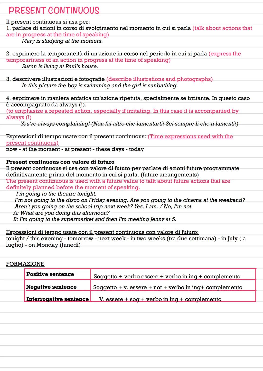 # PRESENT SIMPLE
The present simple is used:
1) per parlare di azioni abituali o ricorrenti (spesso con avverbi ed espressioni di frequenza