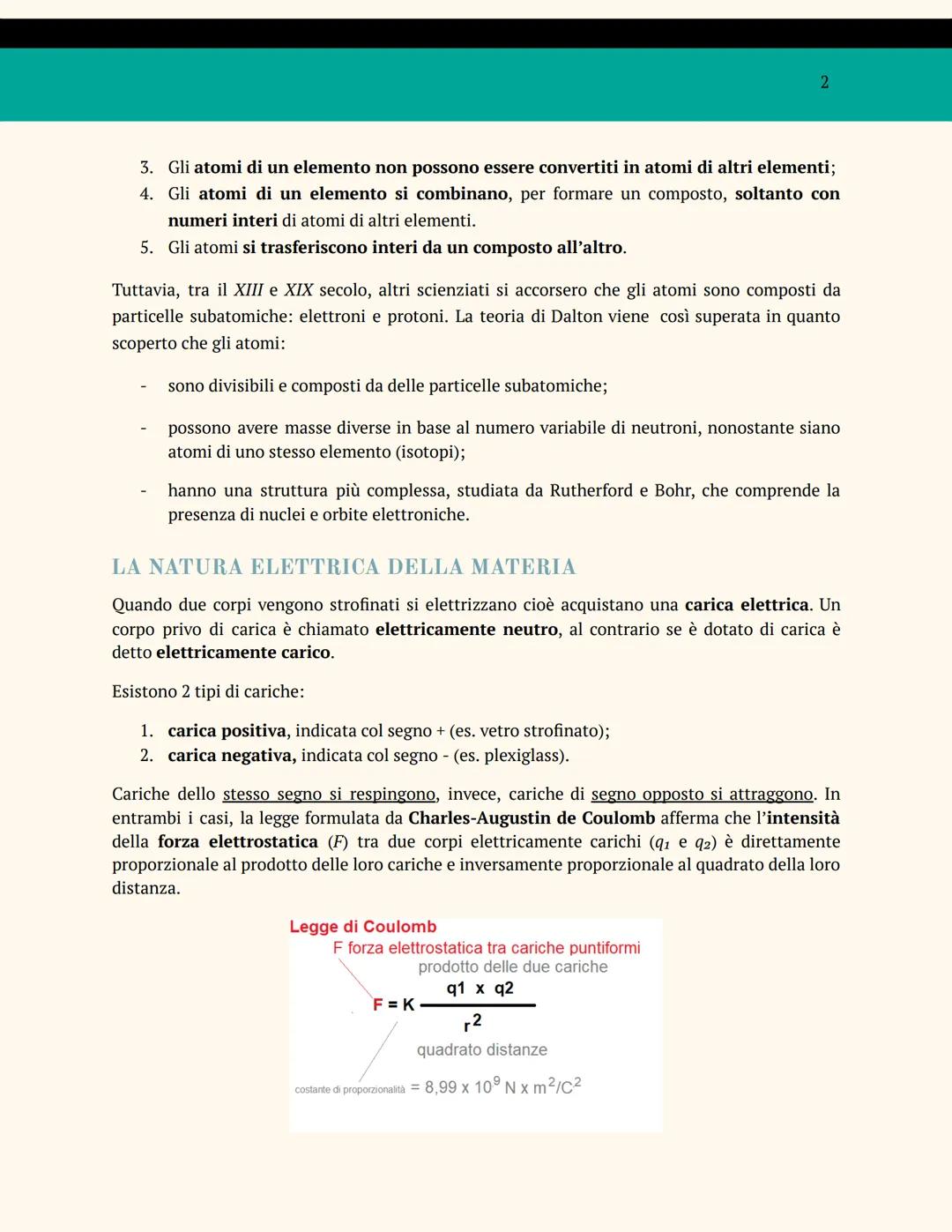CHIMICA
GLI ATOMI
E LE PARTICELLE
SUBATOMICHE
C'È QUALCOSA DENTRO GLI ATOMI
Nel 1808 John Dalton, un insegnante di matematica e filosofia na