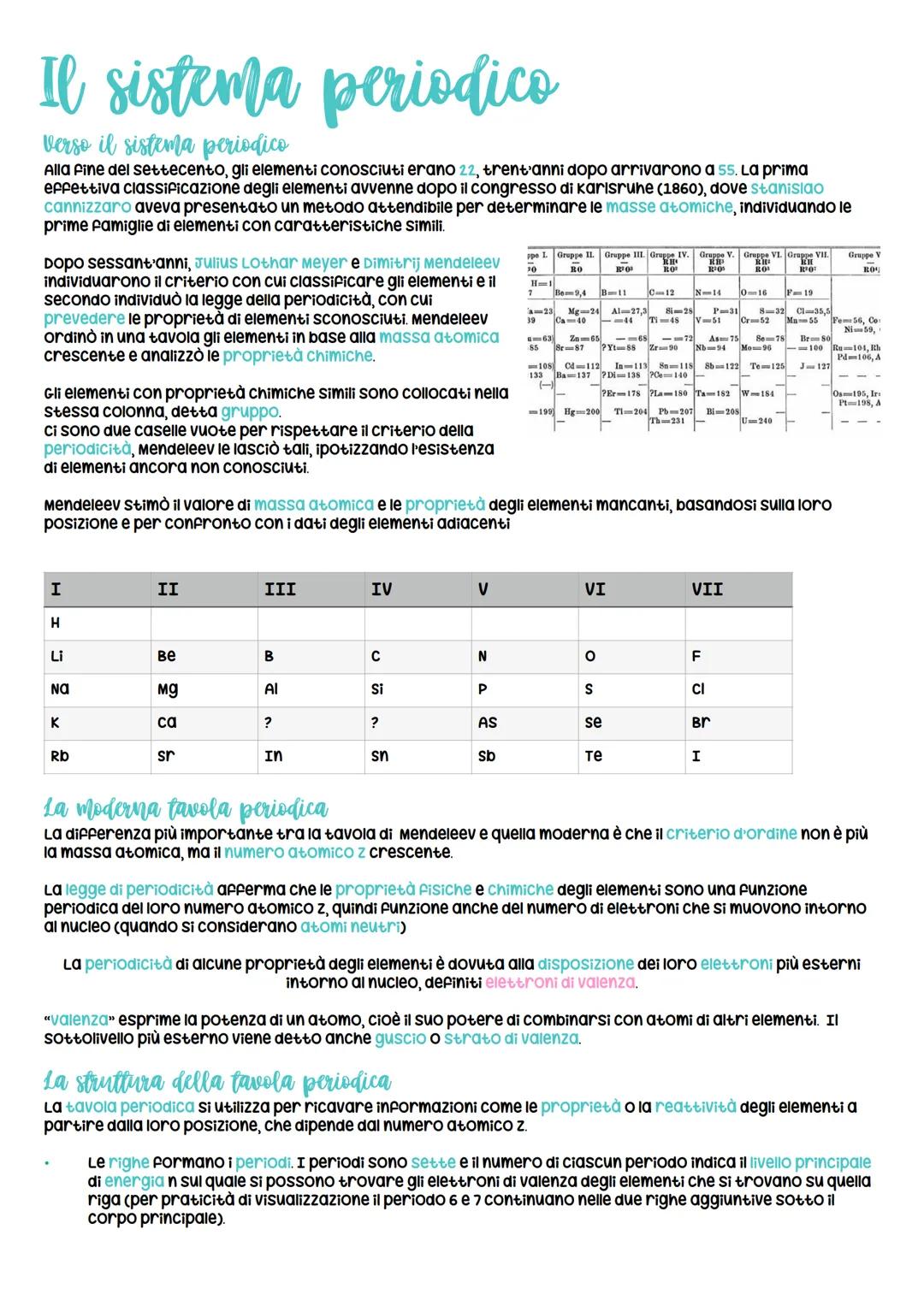 # Il sistema periodico
verso il sistema periodico
Alla fine del settecento, gli elementi conosciuti erano 22, trent'anni dopo arrivarono a