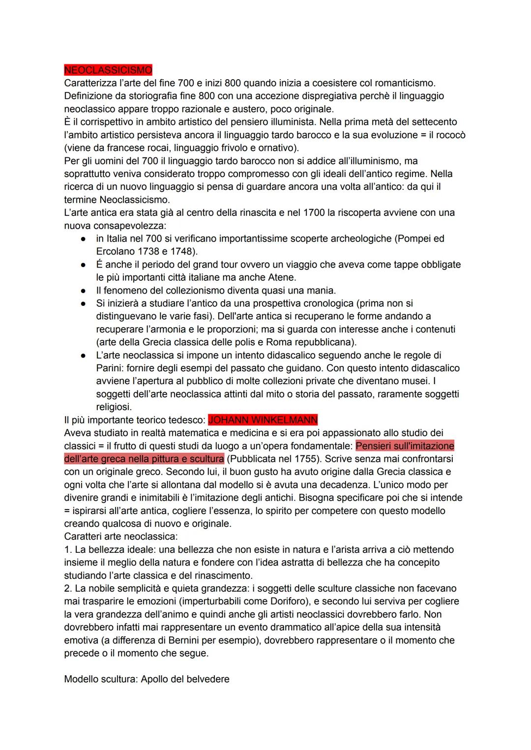 NEOCLASSICISMO
Caratterizza l'arte del fine 700 e inizi 800 quando inizia a coesistere col romanticismo.
Definizione da storiografia fine 80