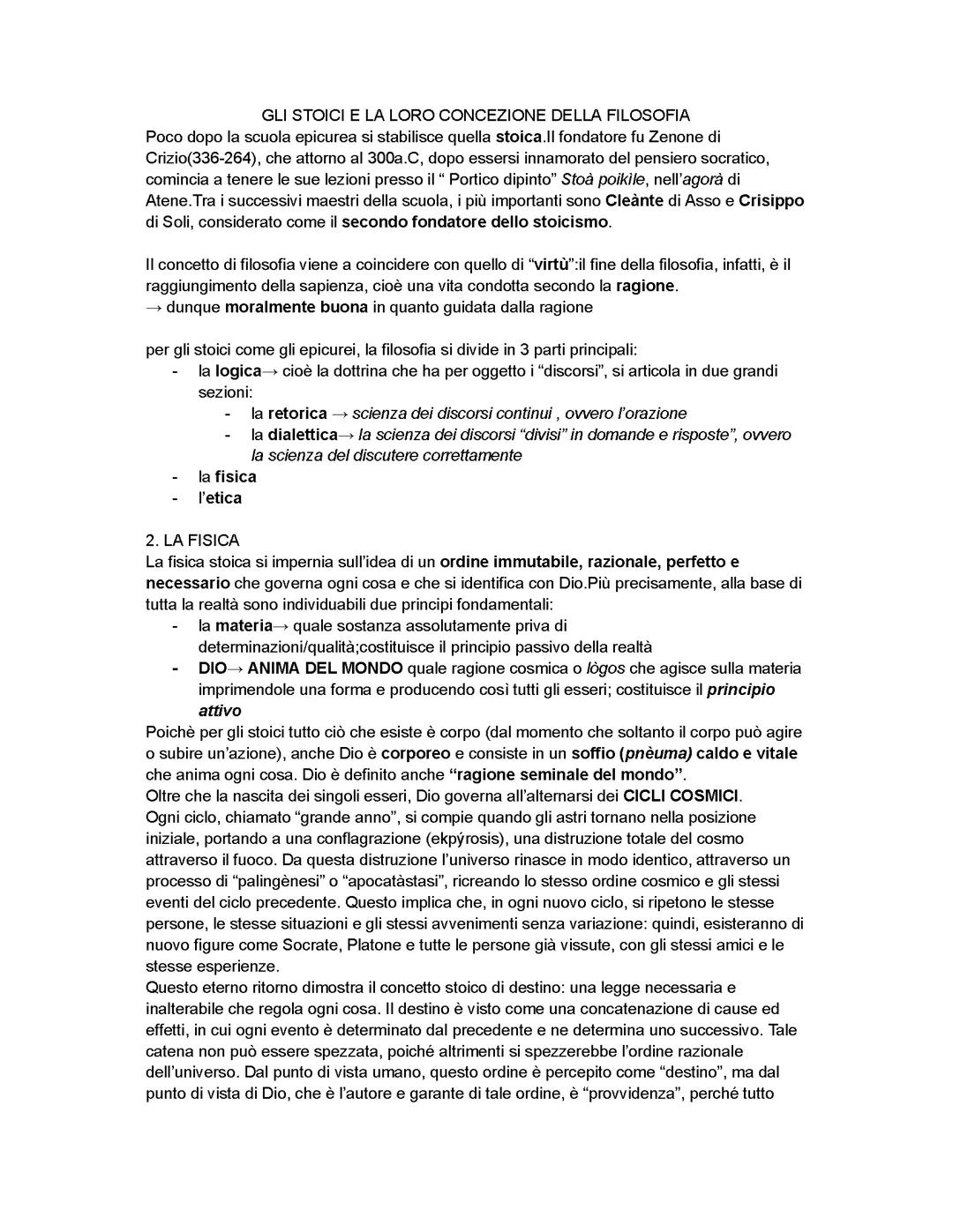 LO STOICISMO - FILOSOFIA ELLENISTICA