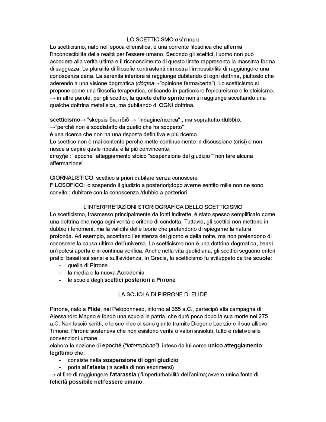 lo scetticismo- filosofia ellenistica