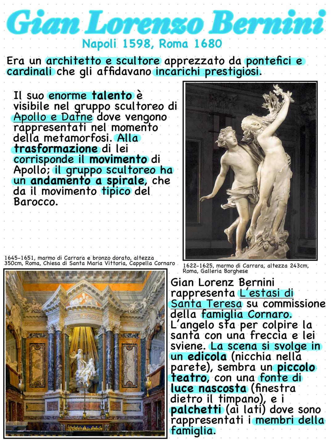 # Gian Lorenzo Bernini
Napoli 1598, Roma 1680
Era un architetto e scultore apprezzato da pontefici e
cardinali che gli affidavano incarich