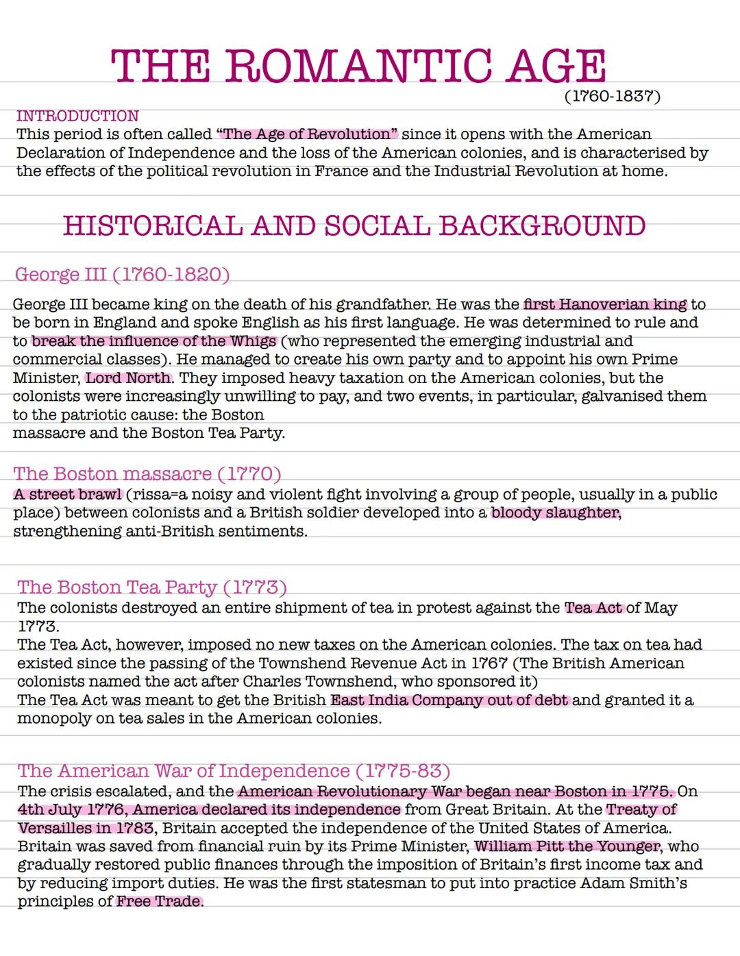 # THE ROMANTIC AGE
(1760-1837)
INTRODUCTION
This period is often called "The Age of Revolution" since it opens with the American
Declaratio