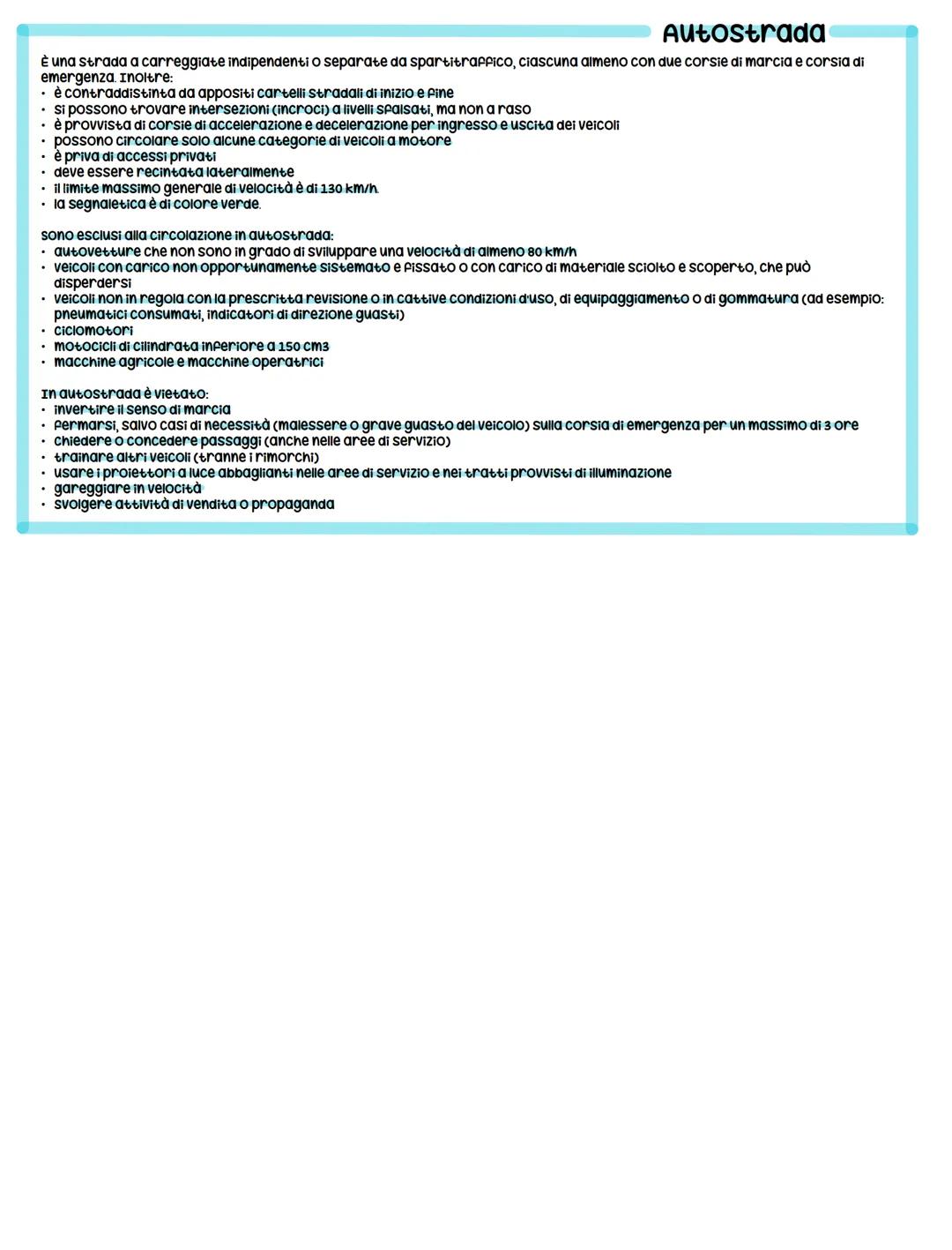 Definizioni generali
Patente di guida - B
area aperta alla circolazione dei pedoni, degli animali e dei veicoli.
Può essere a senso unico o