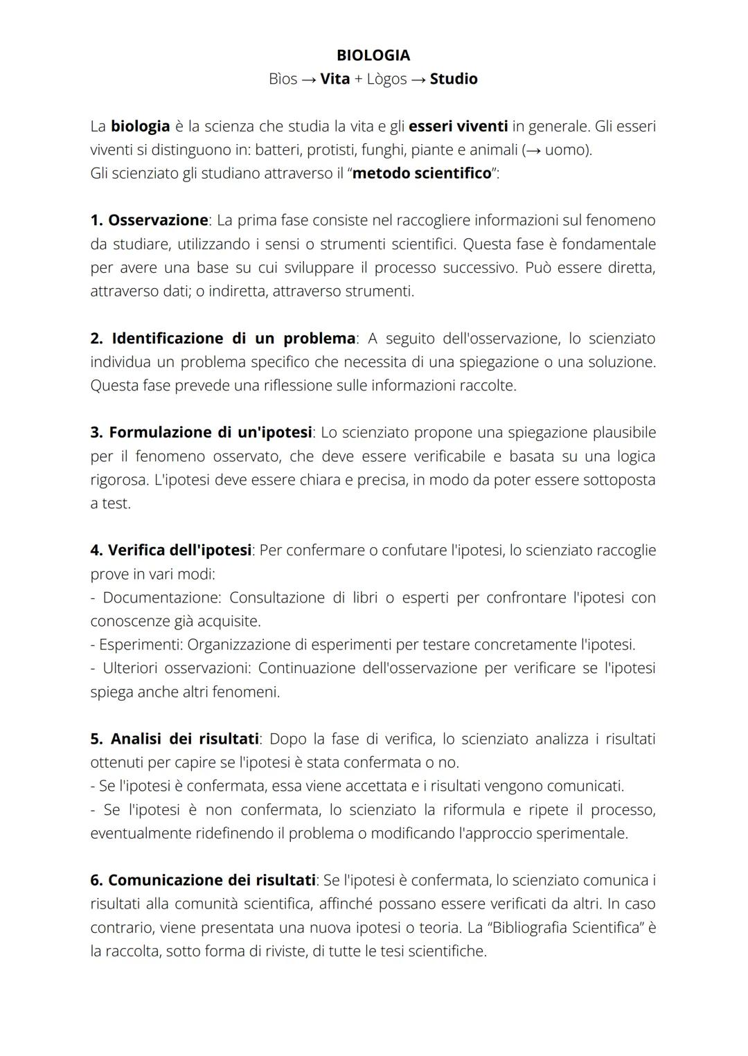 # BIOLOGIA
Bìos Vita + Lògos → Studio
La biologia è la scienza che studia la vita e gli esseri viventi in generale. Gli esseri
viventi si