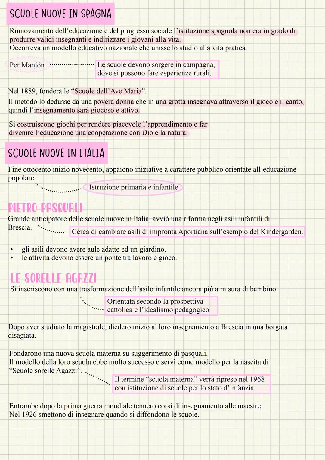 # SCUOLE NUOVE 800-900
Sono istituti scolastici nati come risposta autonoma a problemi legati ad un contesto storico sociale. Ci
fu un gran