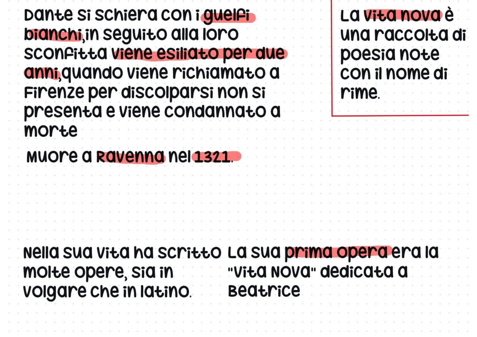 Dante Alighieri
Dante Alighieri
era nato a
Firenze nel 1265
da una famiglia
di piccola
nobiltà.
Si innamora di
beatrice, che
però muore
Obbl