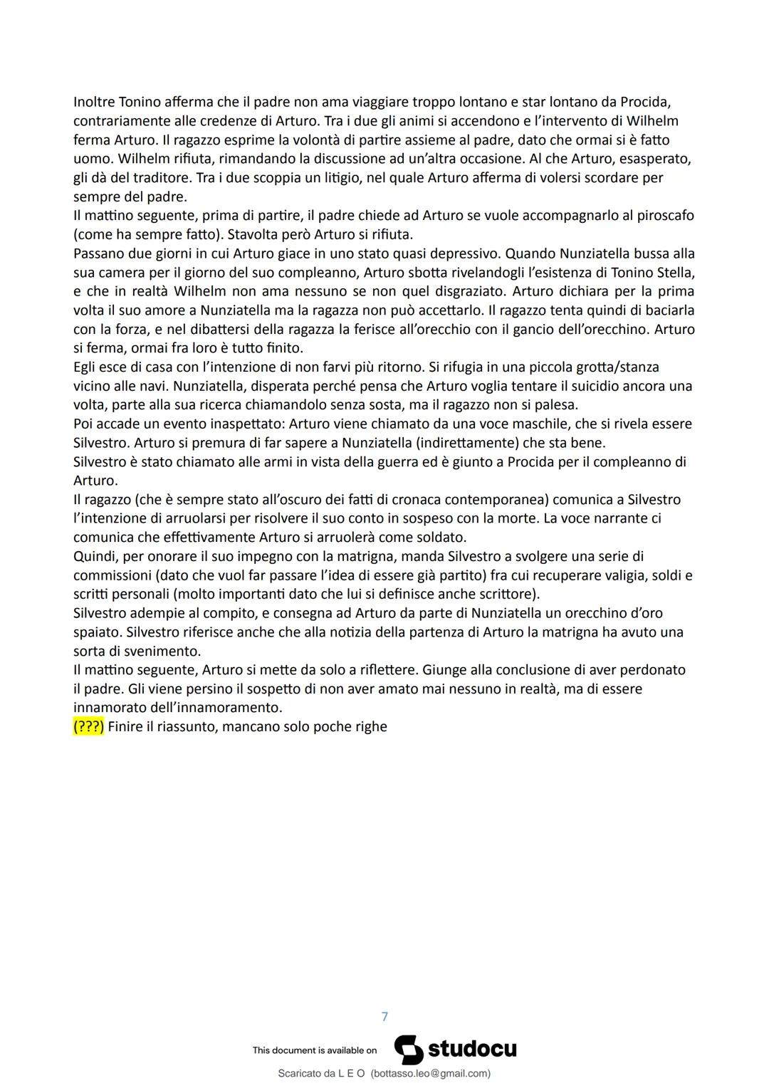 # studocu
L'isola di Arturo - Riassunto
Letteratura italiana contemporanea (Università degli Studi di Siena)
Scansiona per aprire su Stu