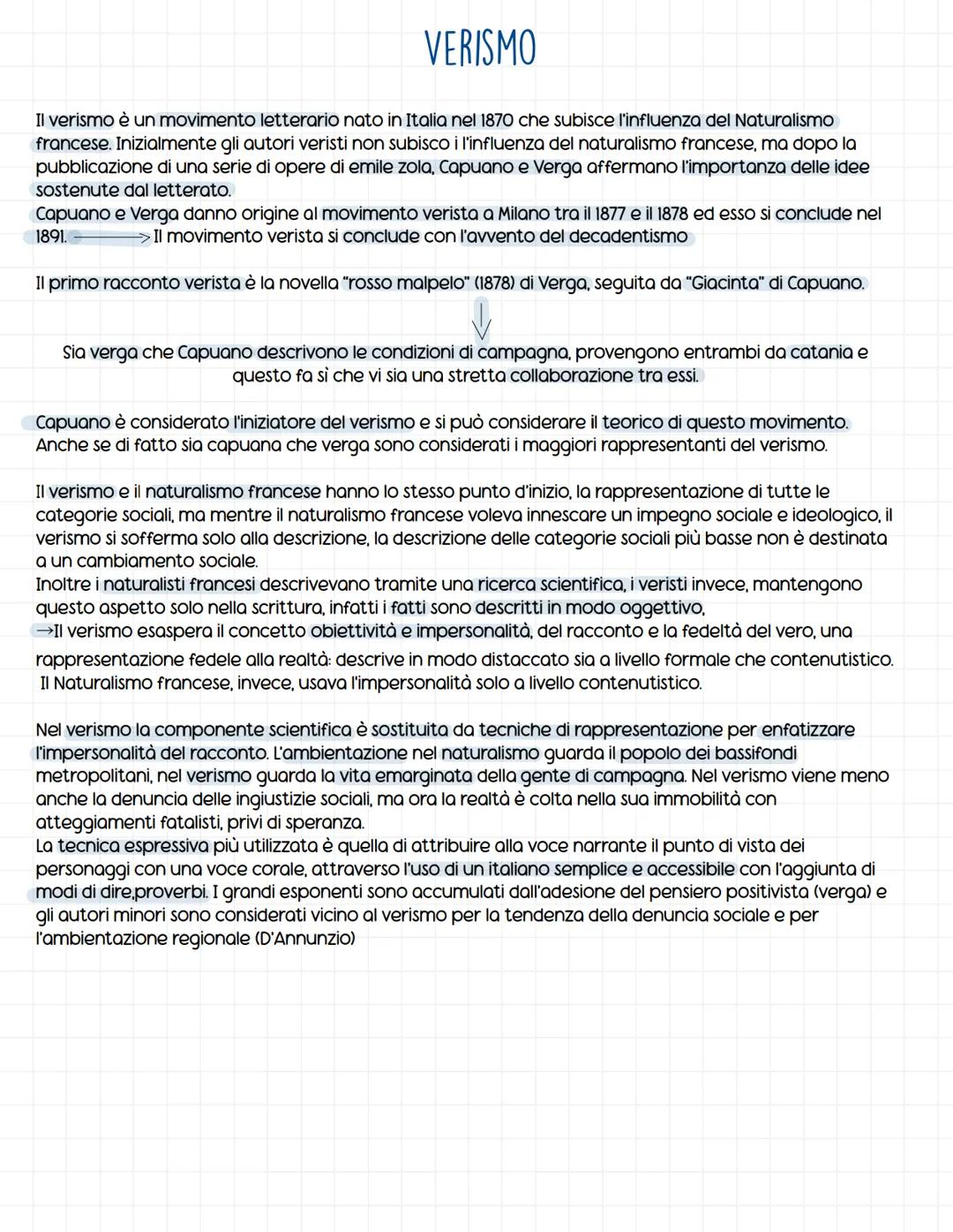 # VERISMO
Il verismo è un movimento letterario nato in Italia nel 1870 che subisce l'influenza del Naturalismo
francese. Inizialmente gli a