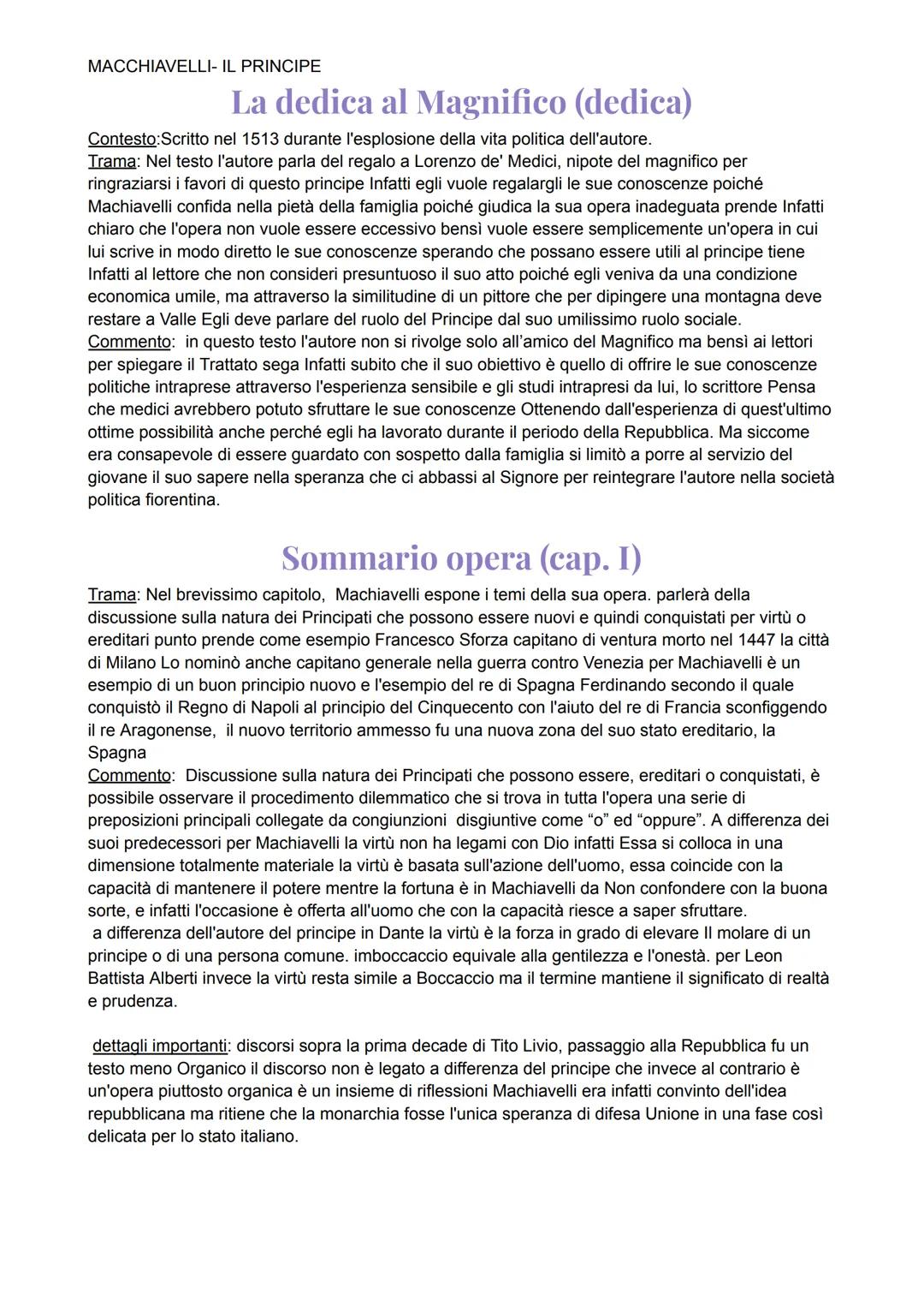 # Machiavelli
LA VITA
Riassunto per punti:
1. Nascita: Machiavelli nacque nel 1469 a Firenze. La
famiglia era di opposizione ai Medici e