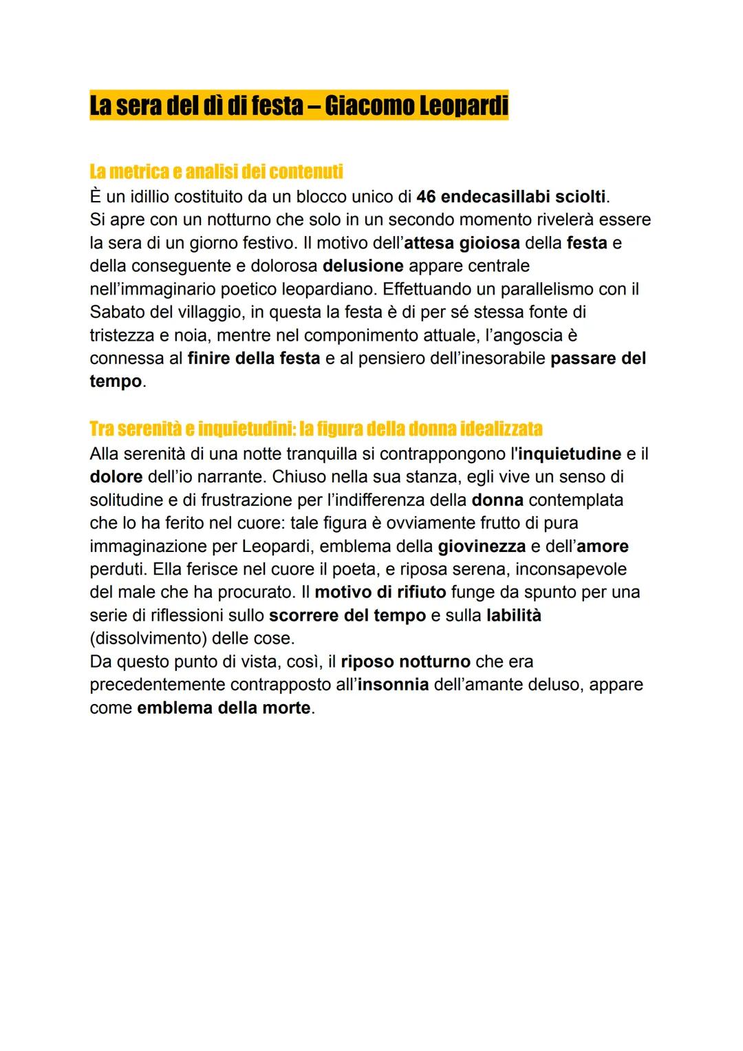 # L'infinito - Giacomo Leopardi
La metrica
È una singola strofa di 15 endecasillabi, suddivisibili ad un certo punto
della poesia in due o