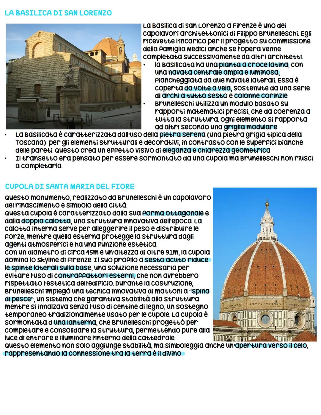 Arte Rinascimentale
L'arte rinascimentale si sviluppa a Firenze. Questo termine veniva usato per indicare un
momento della storia della civi