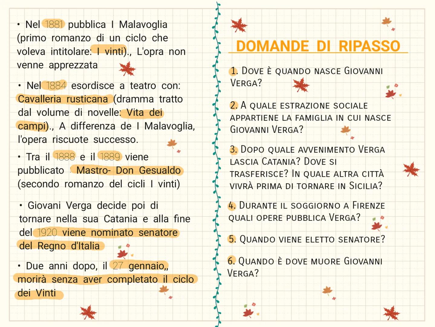 Giovanni Verga
La vita..
*
Giovanni Verga nasce a Catania, in
Sicilia, il 2 settembre 1840
•
Giovanni Verga nasce in una
famiglia agiata il