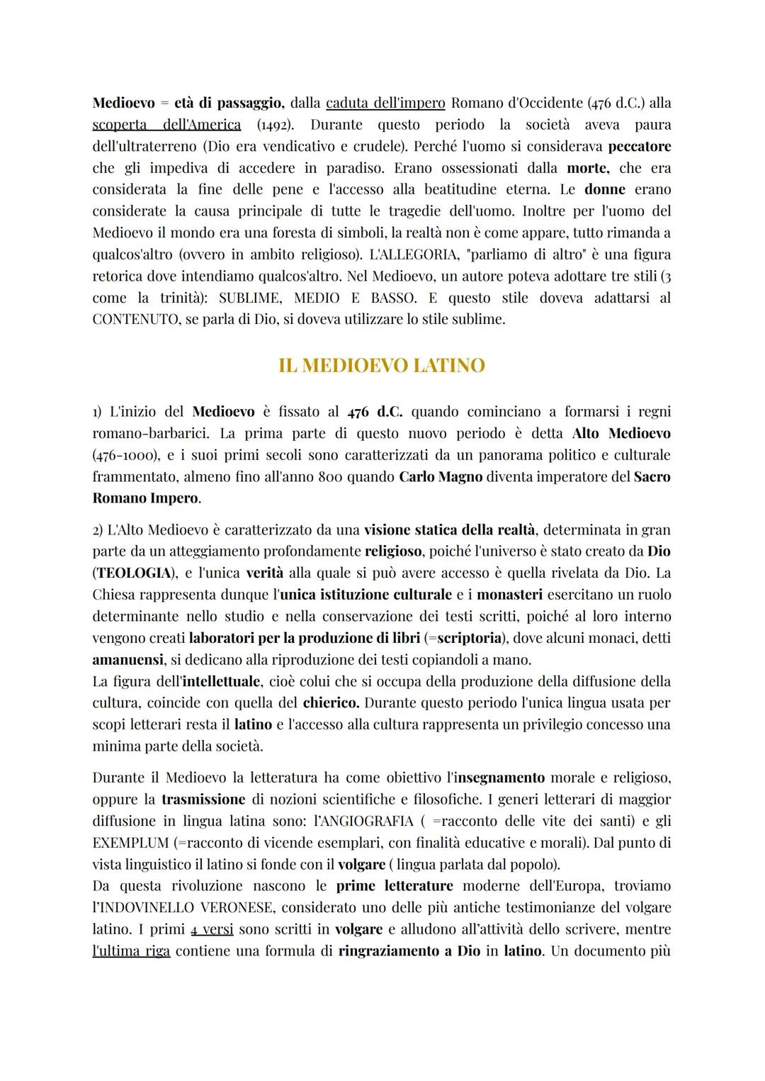 Medioevo etร di passaggio, dalla caduta dell'impero Romano d'Occidente (476 d.C.) alla
scoperta dell'America (1492). Durante questo periodo