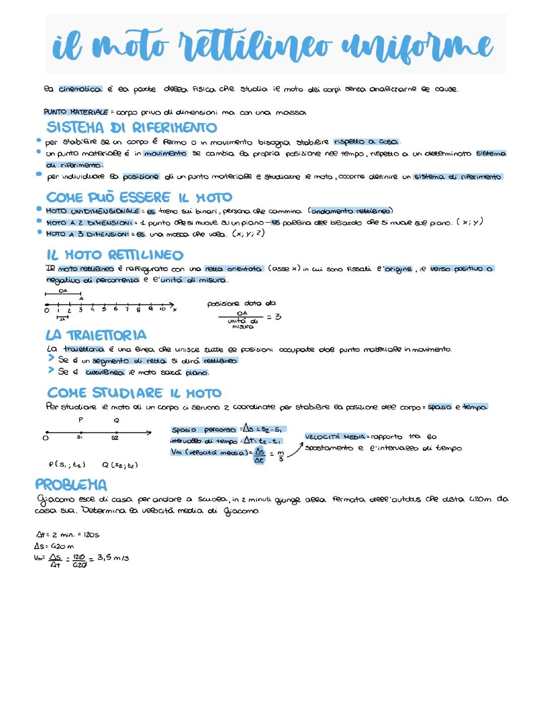 i moti rettilinei e la caduta dei gravi