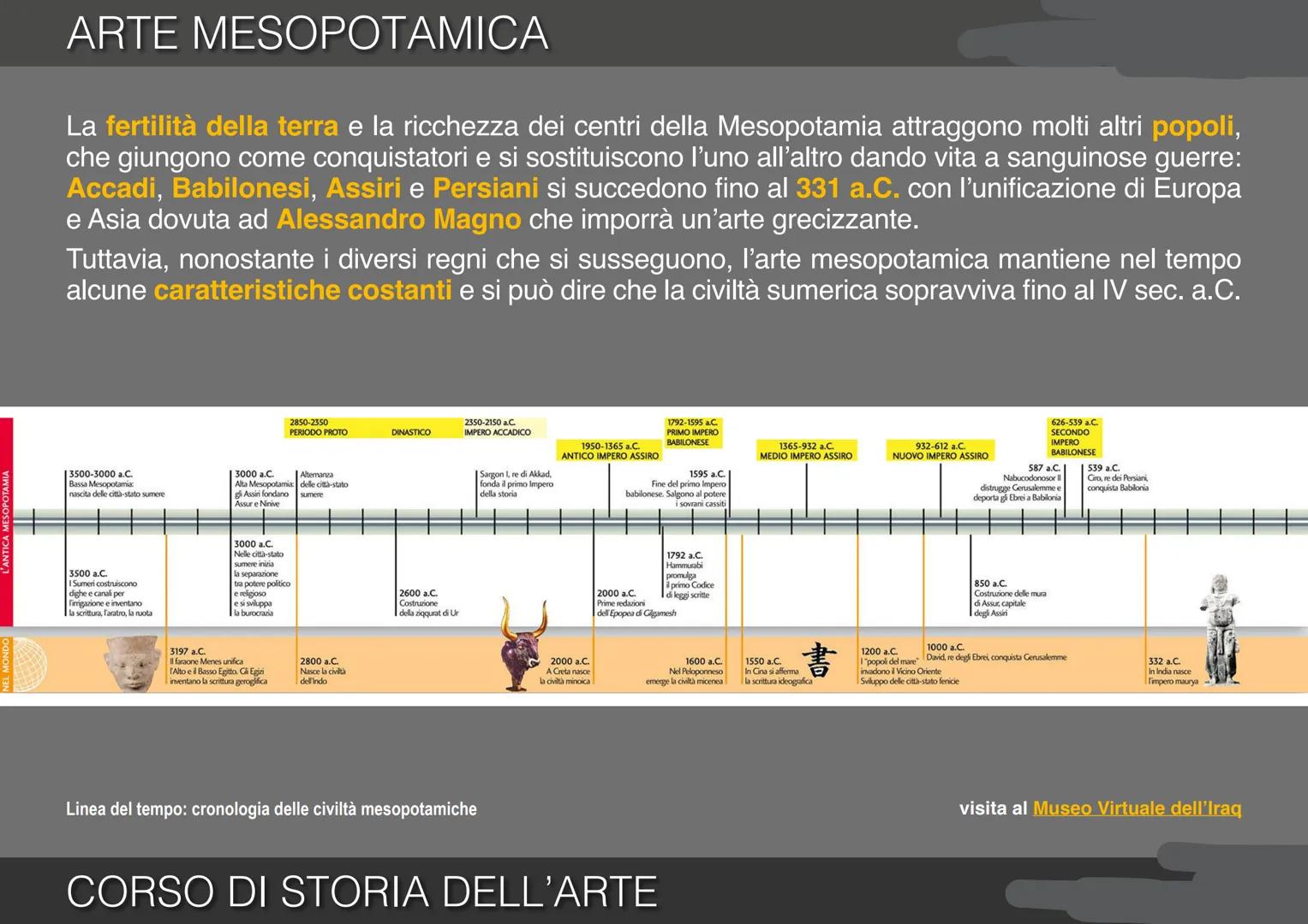 2. ARTE MESOPOTAMICA
CORSO DI STORIA DELL'ARTE # ARTE MESOPOTAMICA
# TANTI POPOLI TRA DUE FIUMI
La Mesopotamia, cioè "terra in mezzo ai f