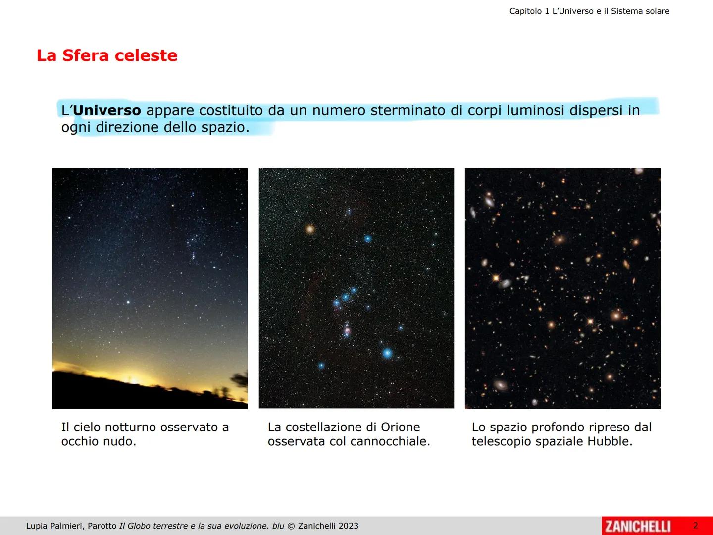 Capitolo 1 L'Universo e il Sistema solare
La Sfera celeste
Lupia Palmieri, Parotto Il Globo terrestre e la sua evoluzione. blu Zanichelli