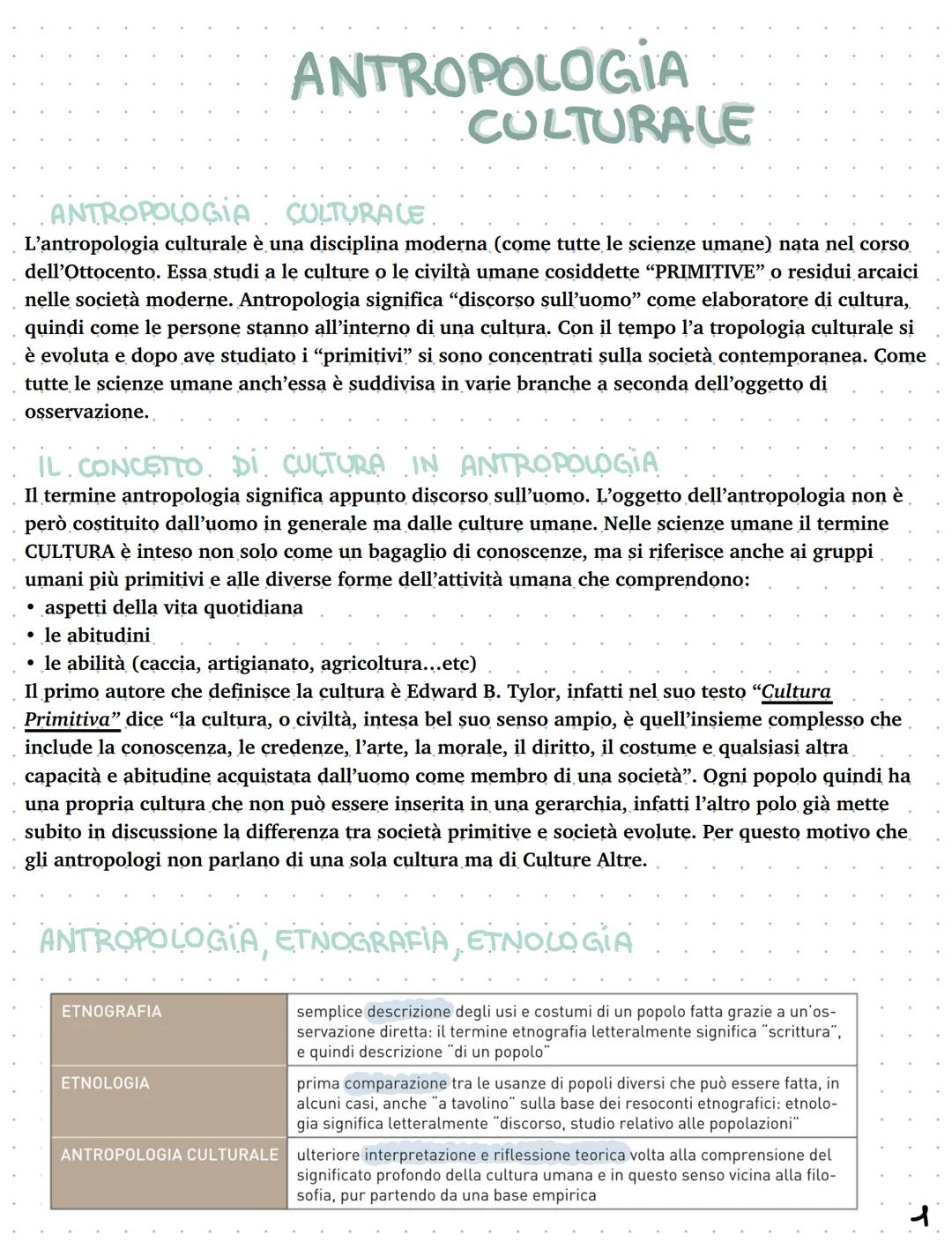 ANTROPOLOGIA
CULTURALE
ANTROPOLOGIA
CULTURALE.
L'antropologia culturale è una disciplina moderna (come tutte le scienze umane) nata nel cors