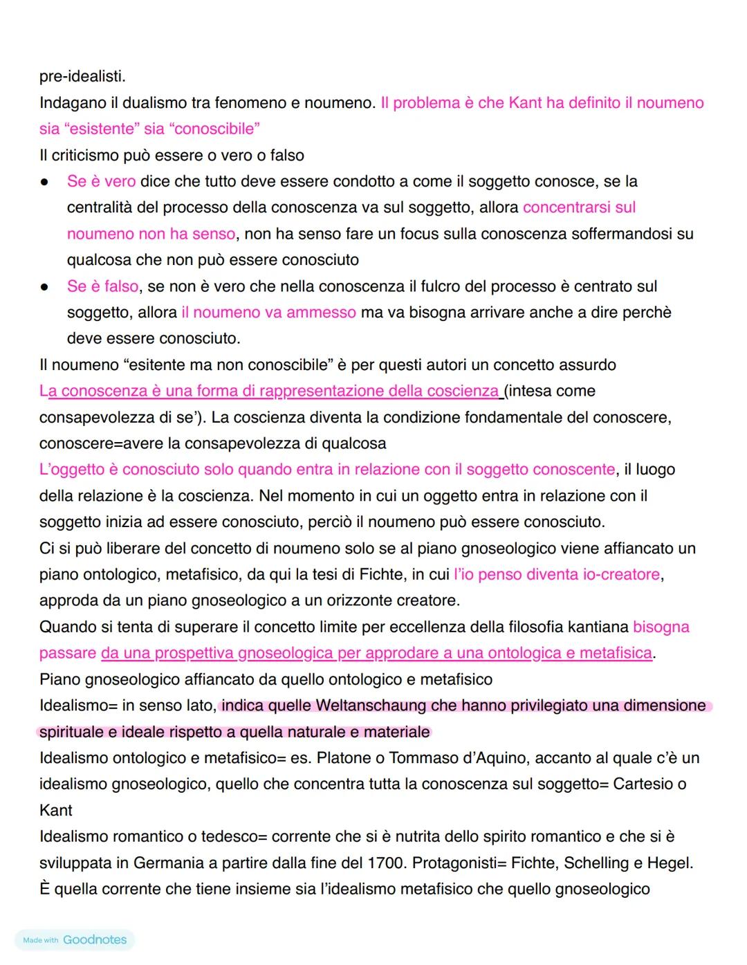 IDEALISMO
Romanticismo
Trasposizione in filosofia del Romanticismo (corrente culturale diffusa alla fine del 1700 in
Europa)
->si contrappon