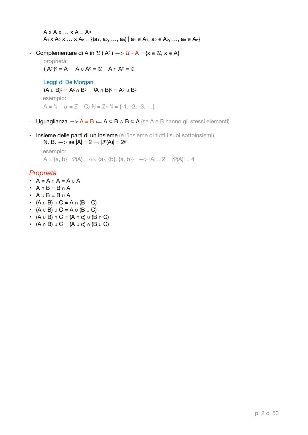 Richiami e notazione (INSIEMI)
A = {3, 5, 9}
.
•
•
•
•
•
D = {ne N : n è dispari} = {2m +1: me N} E = {a, {b, c}} −> |E| = 2
N = numeri natu