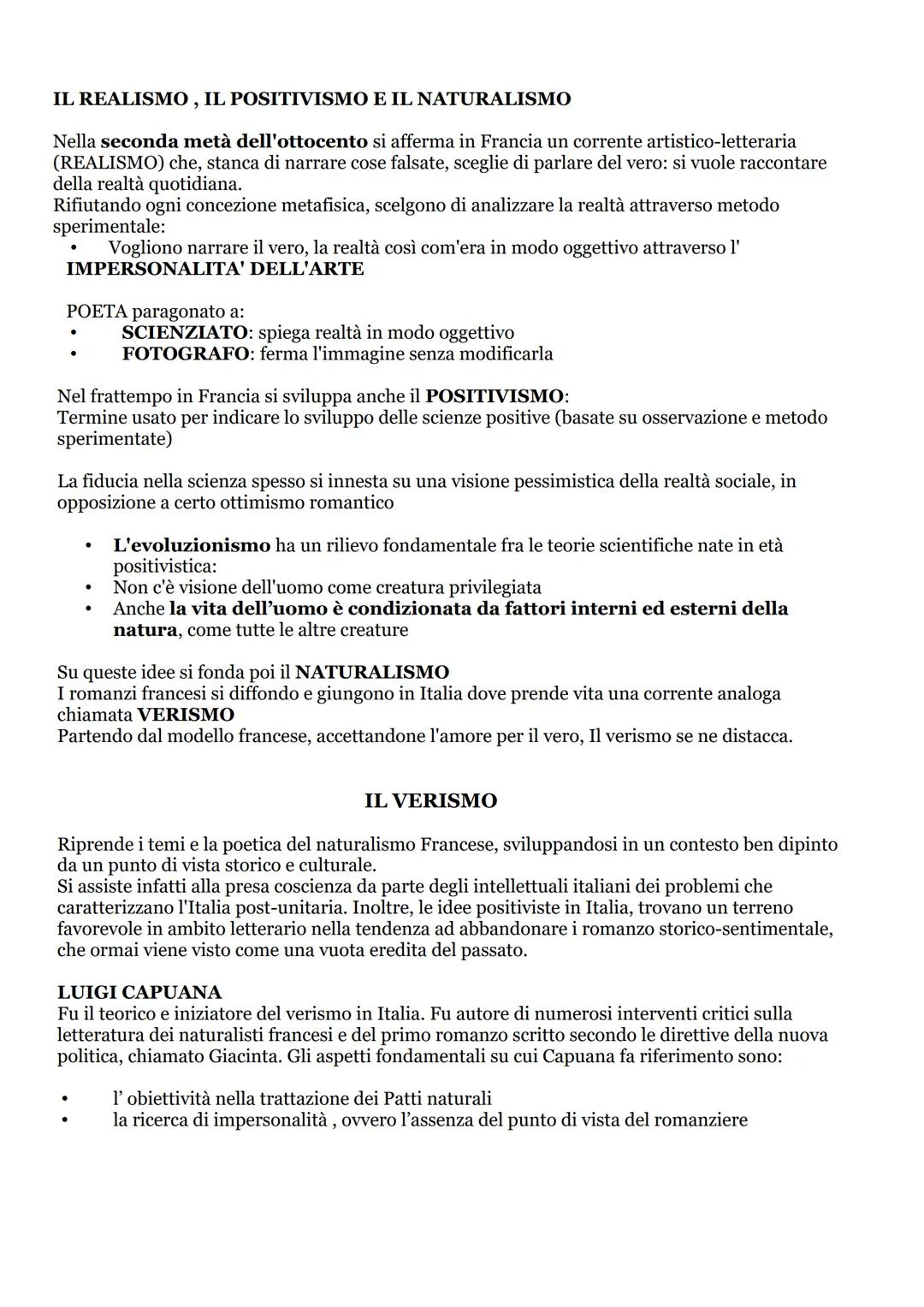 IL REALISMO, IL POSITIVISMO E IL NATURALISMO
Nella seconda metà dell'ottocento si afferma in Francia un corrente artistico-letteraria
(REALI