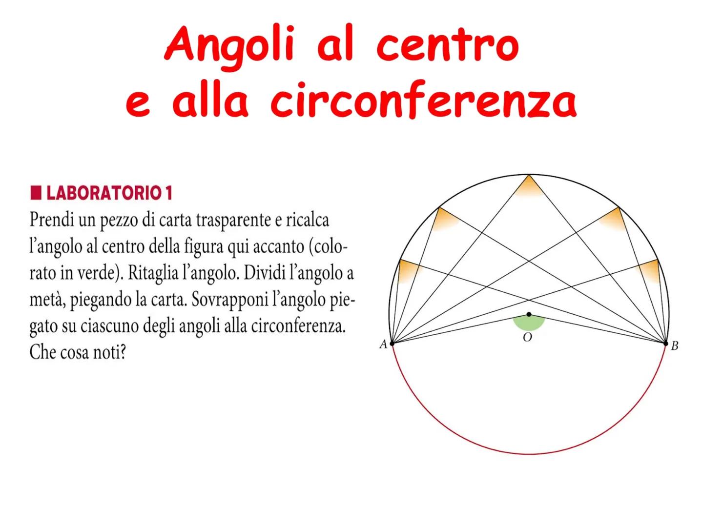 # Angoli al centro
e alla circonferenza
$\alpha$
L
$\alpha$
L # Angoli al centro
Si chiama angolo al centro un angolo che ha
per verti