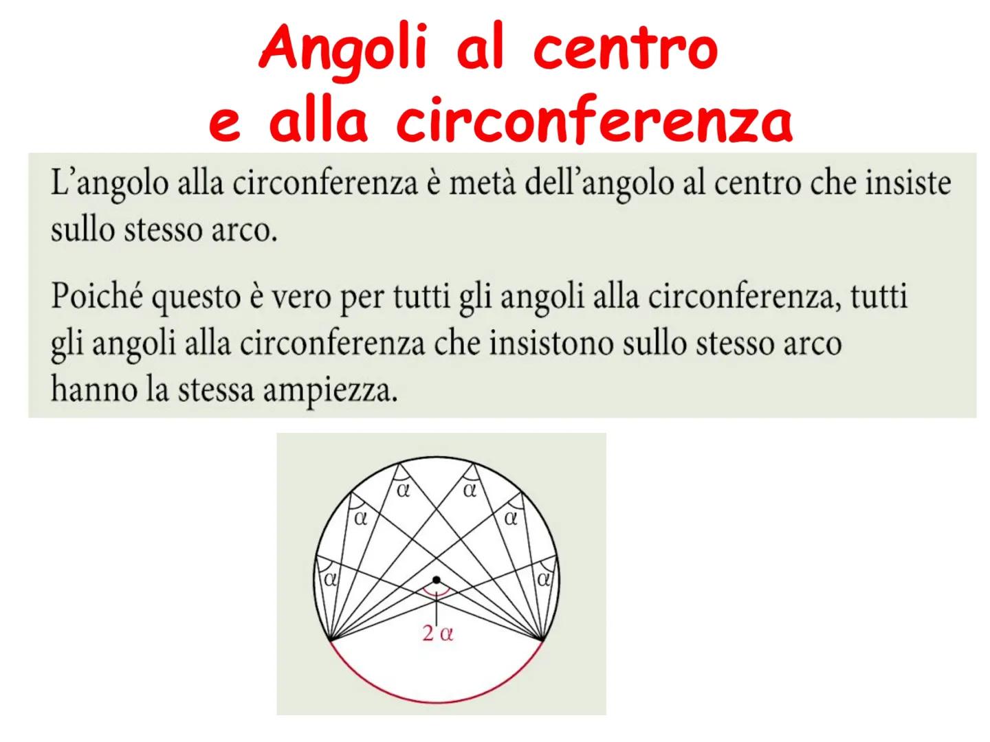 # Angoli al centro
e alla circonferenza
$\alpha$
L
$\alpha$
L # Angoli al centro
Si chiama angolo al centro un angolo che ha
per verti