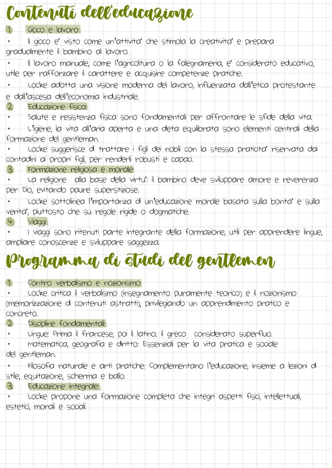 Jonh
Hanh locke
Obbiettivi dell'educazione
Autocontrollo:
Per Locke, l'educazione deve mirare allo sviluppo della virtu', intesa come capaci