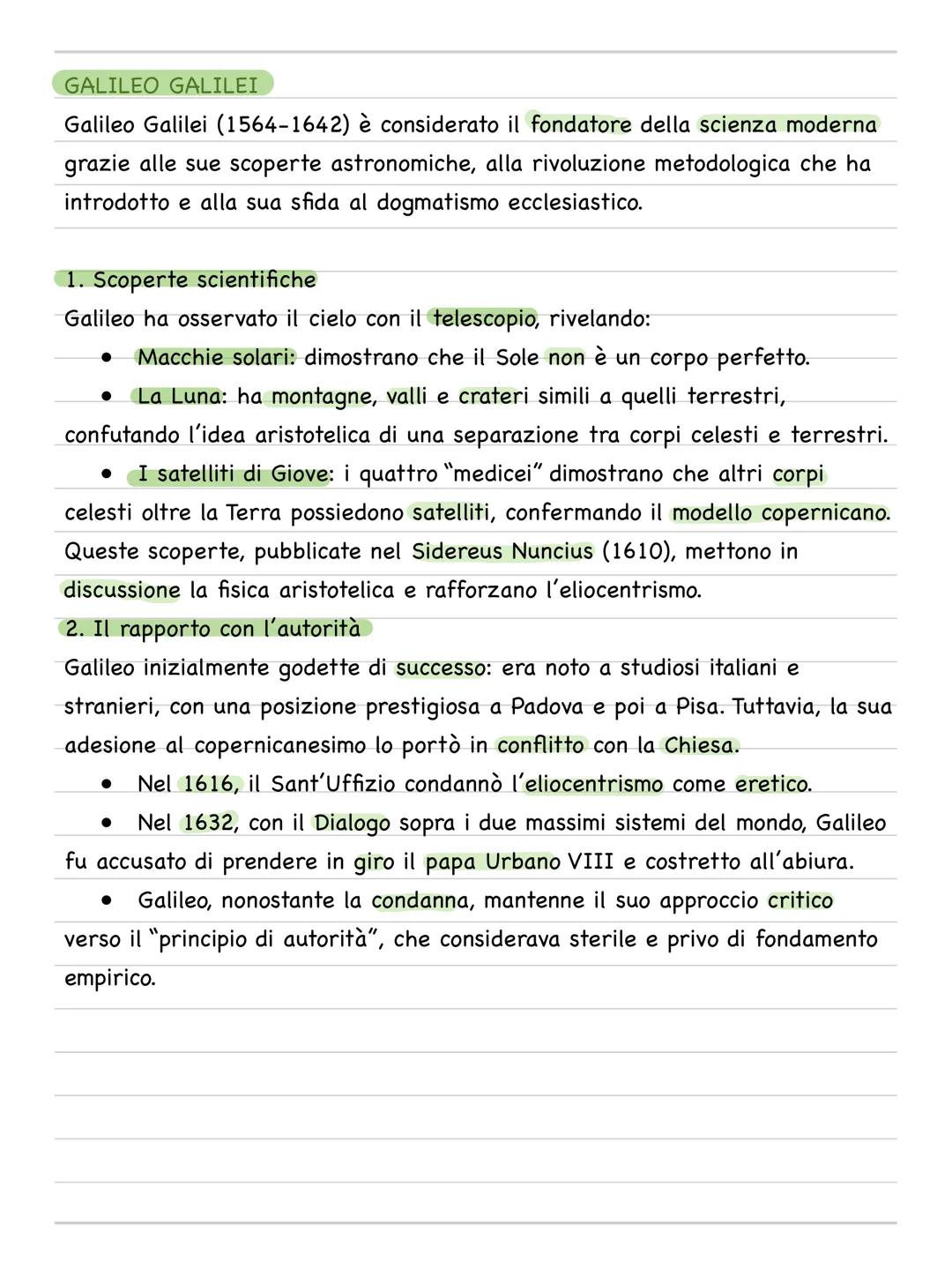 # GALILEO GALILEI
Galileo Galilei (1564-1642) è considerato il fondatore della scienza moderna
grazie alle sue scoperte astronomiche, alla