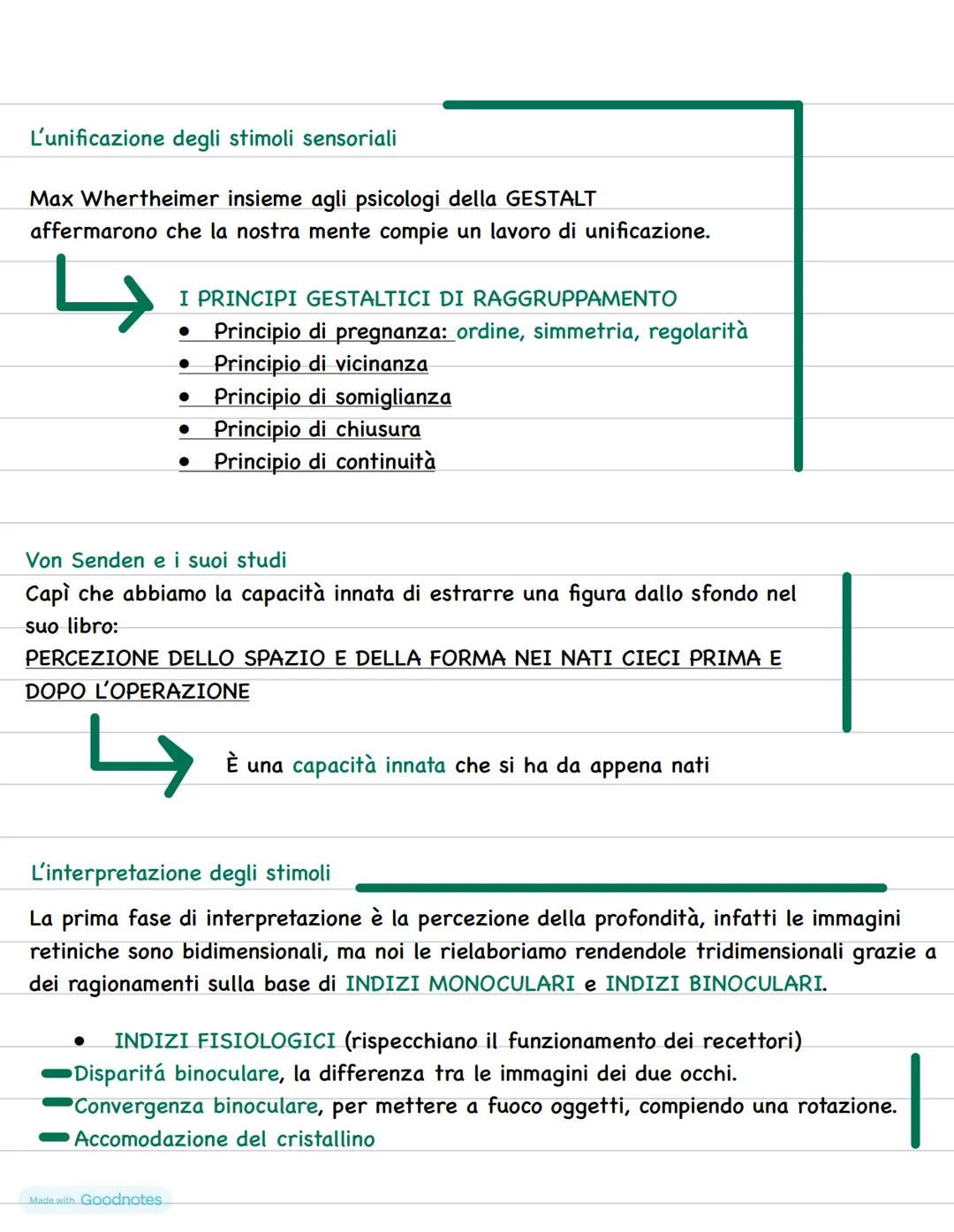 La percezione
Significato e caratteristiche della percezione
La percezione è la rielaborazione degli stimoli sensoriali
che riceviamo dall'a