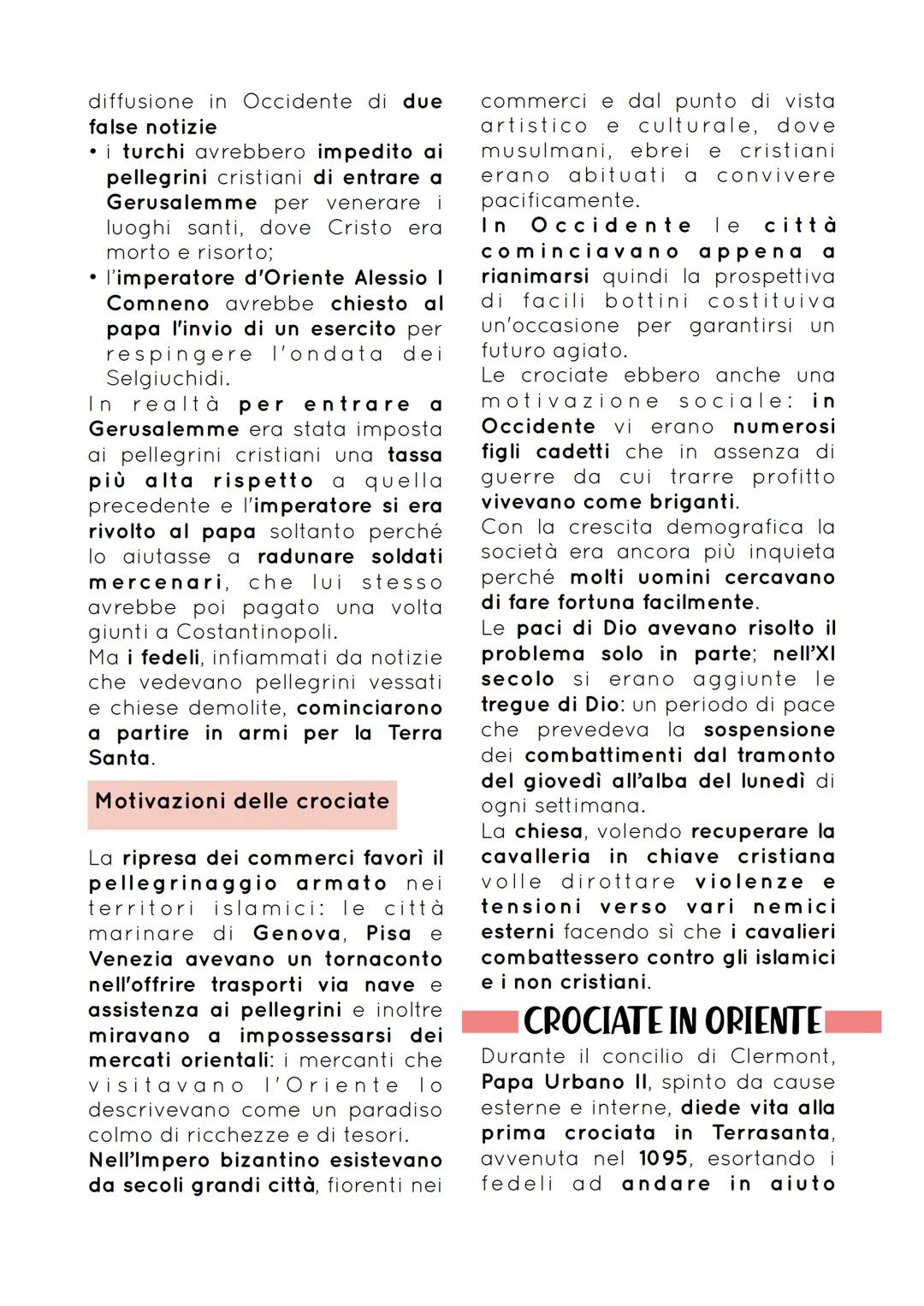 # CROCIATE IN ORIENTE E OCCIDENTE
Dall'XI secolo lo sviluppo delle
campagne e dei commerci fu
accompagnato da un
potenziamento delle vie di